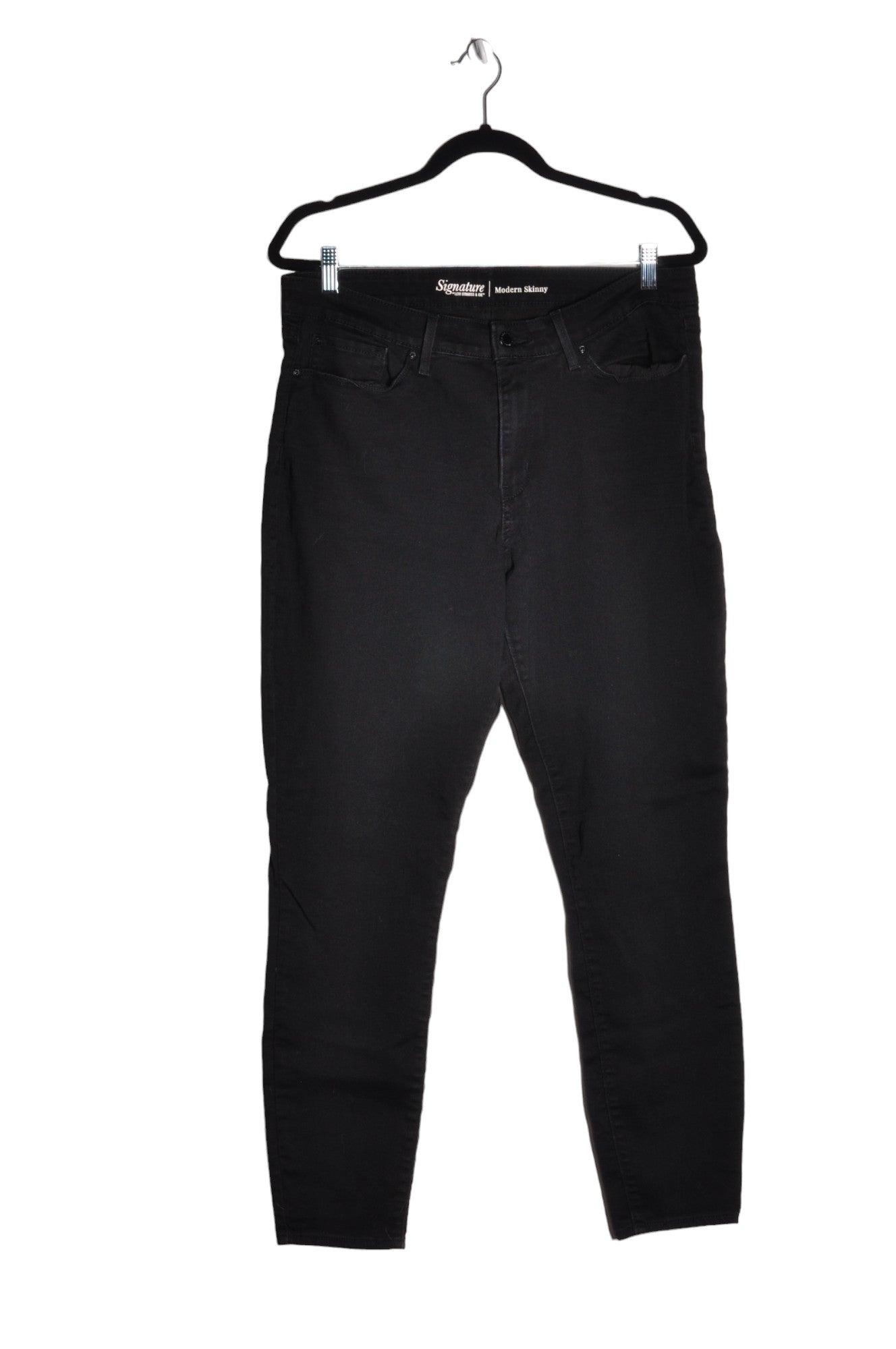 LEVI'S Stylish Women's Black Regular Fit Straight-Legged Jeans - Size 16