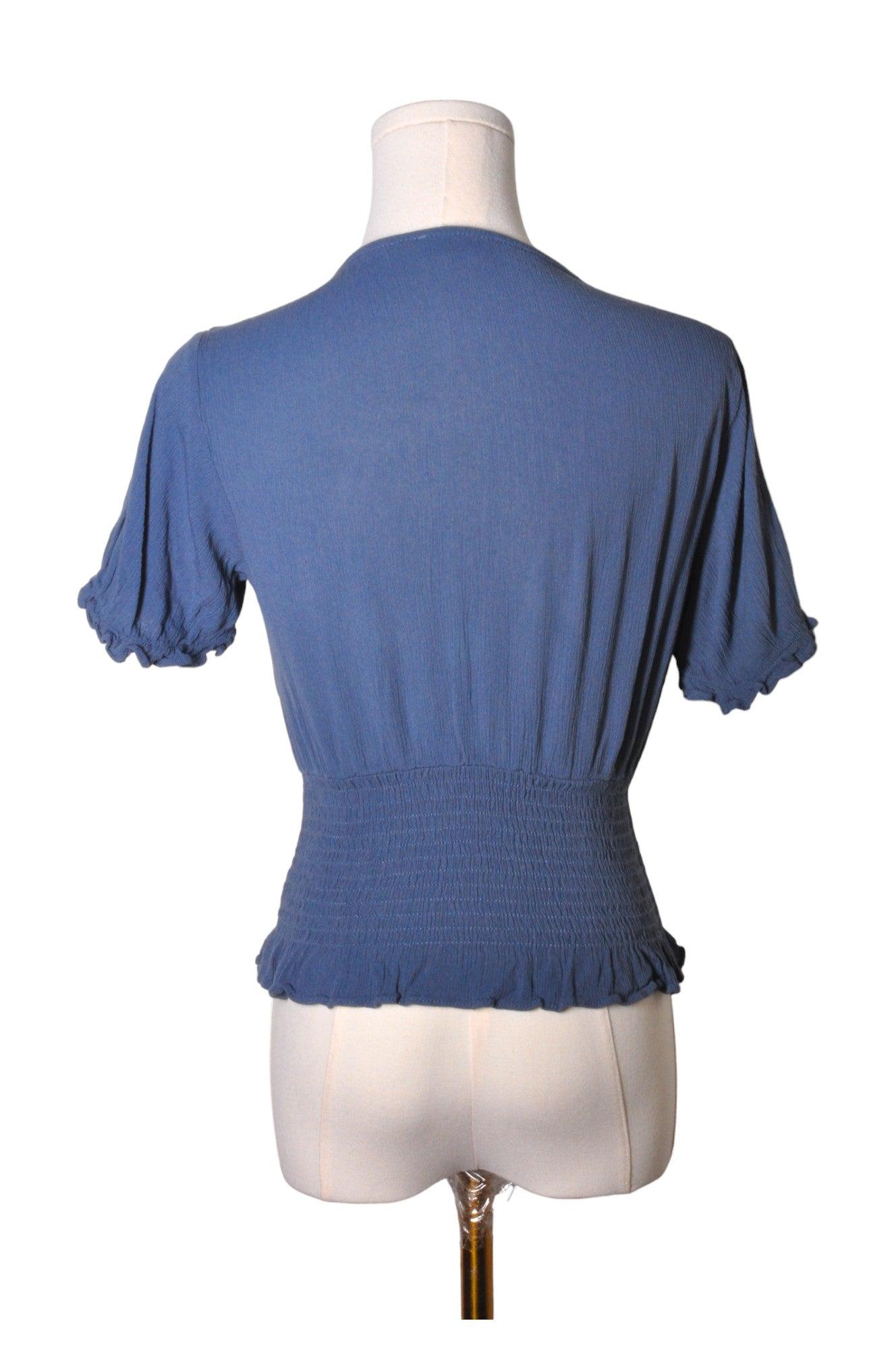PAPER CRANE Stylish Blue Regular-Fit Women's Blouses - Size S