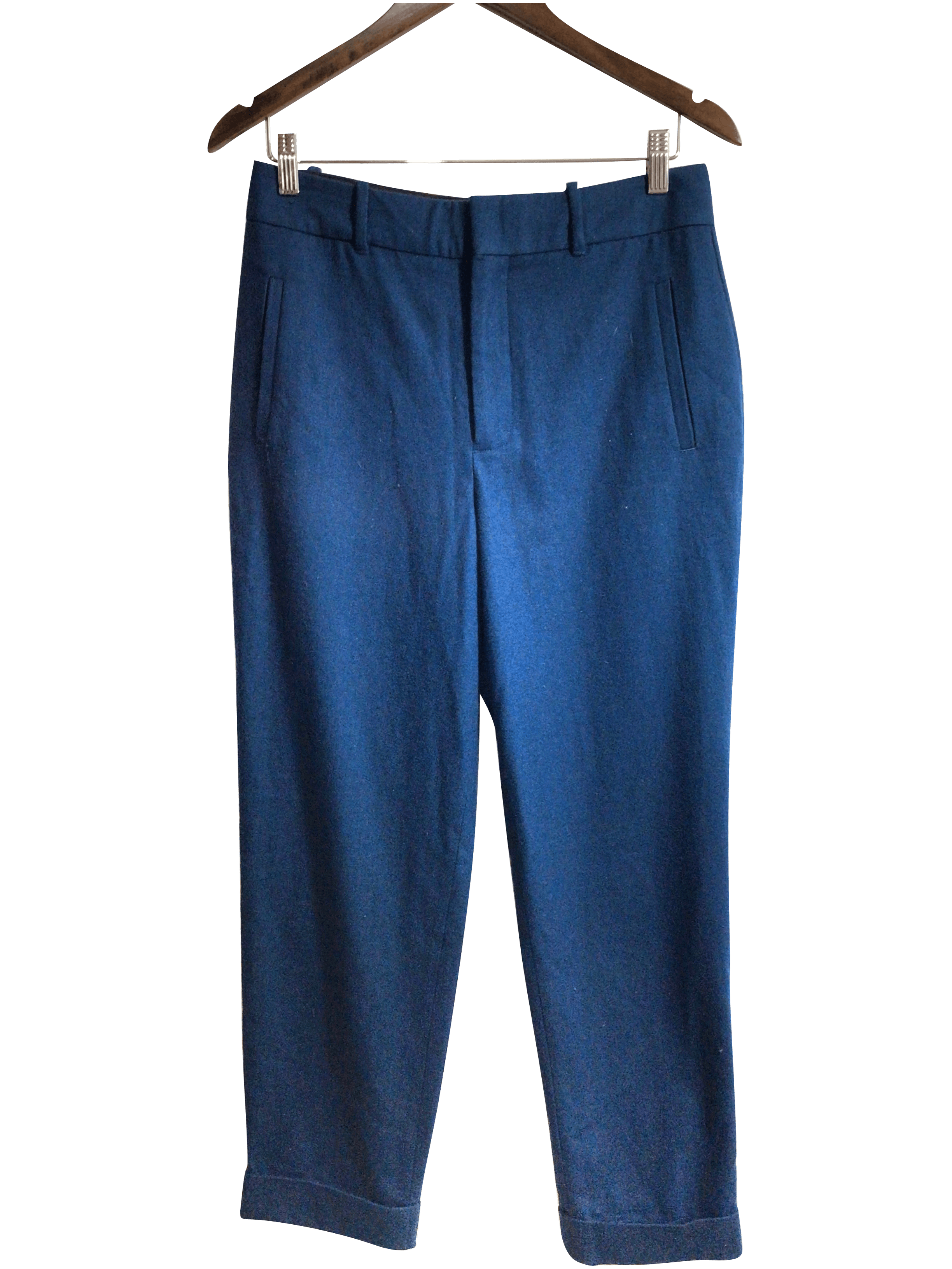 Stylish ICÔNE Blue Regular Fit Women's Work Pants - Size 8
