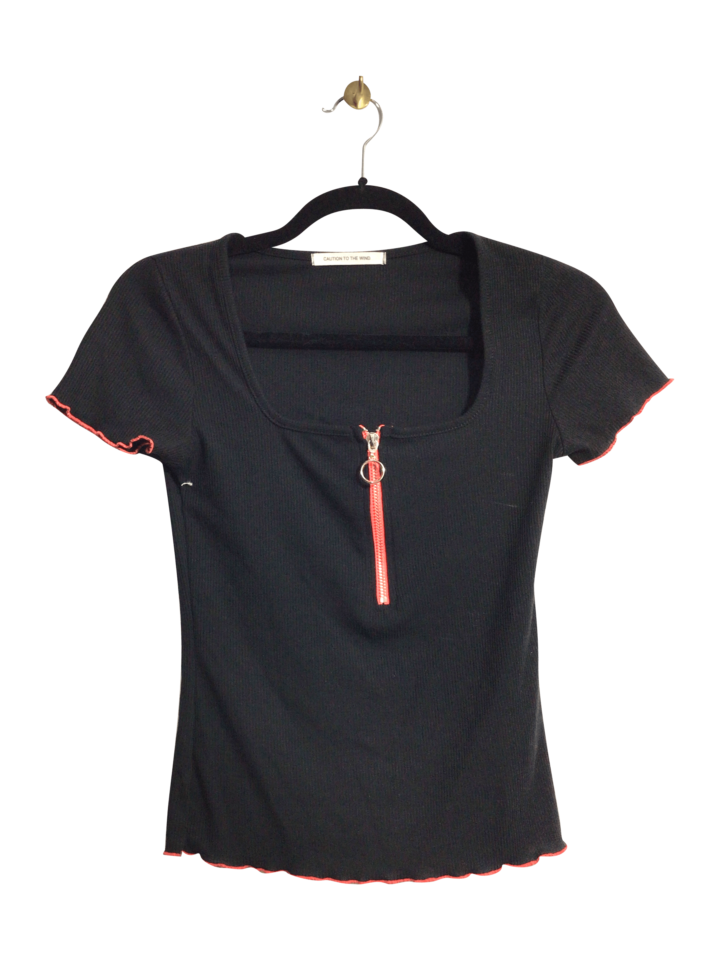 Stylish CAUTION TO THE WIND Women's Regular Fit Black Blouse - Size XS