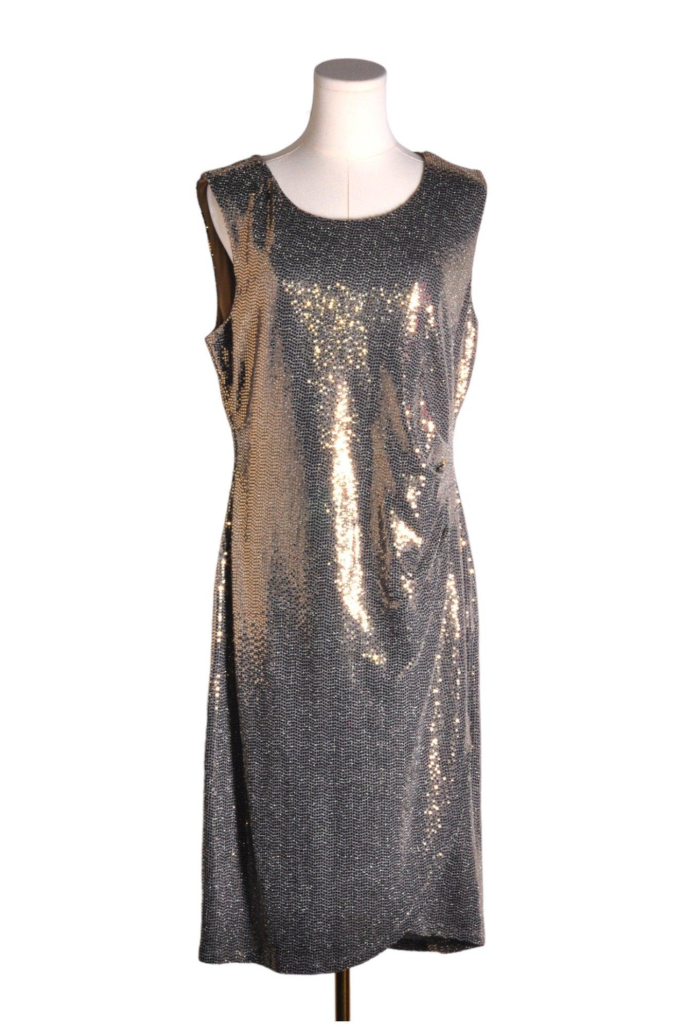 CONNECTED APPAREL Stylish Women's High Low Gray Dress Size 12 - Regular Fit