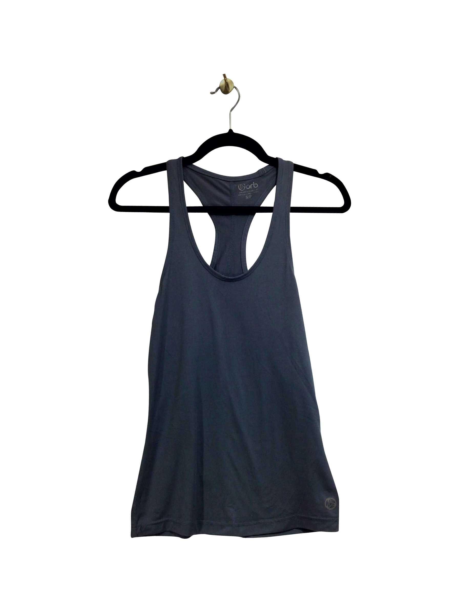 ORB Blue Regular Fit Sleeveless Crew Neck Solid Colour Activewear Top - Size S
