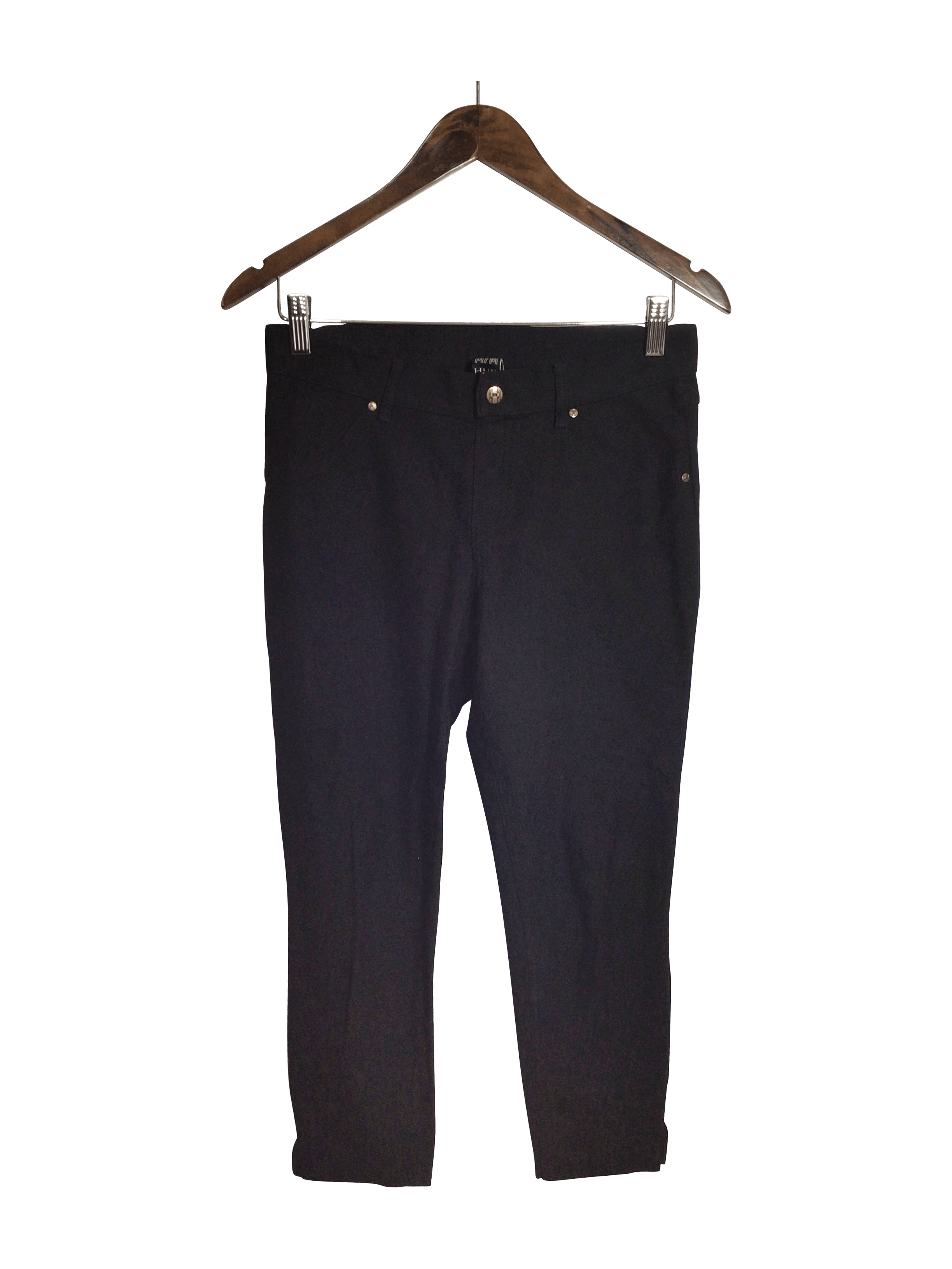 Stylish HUE Women's Black Regular Fit Straight-Legged Second-Hand Jeans - Size M
