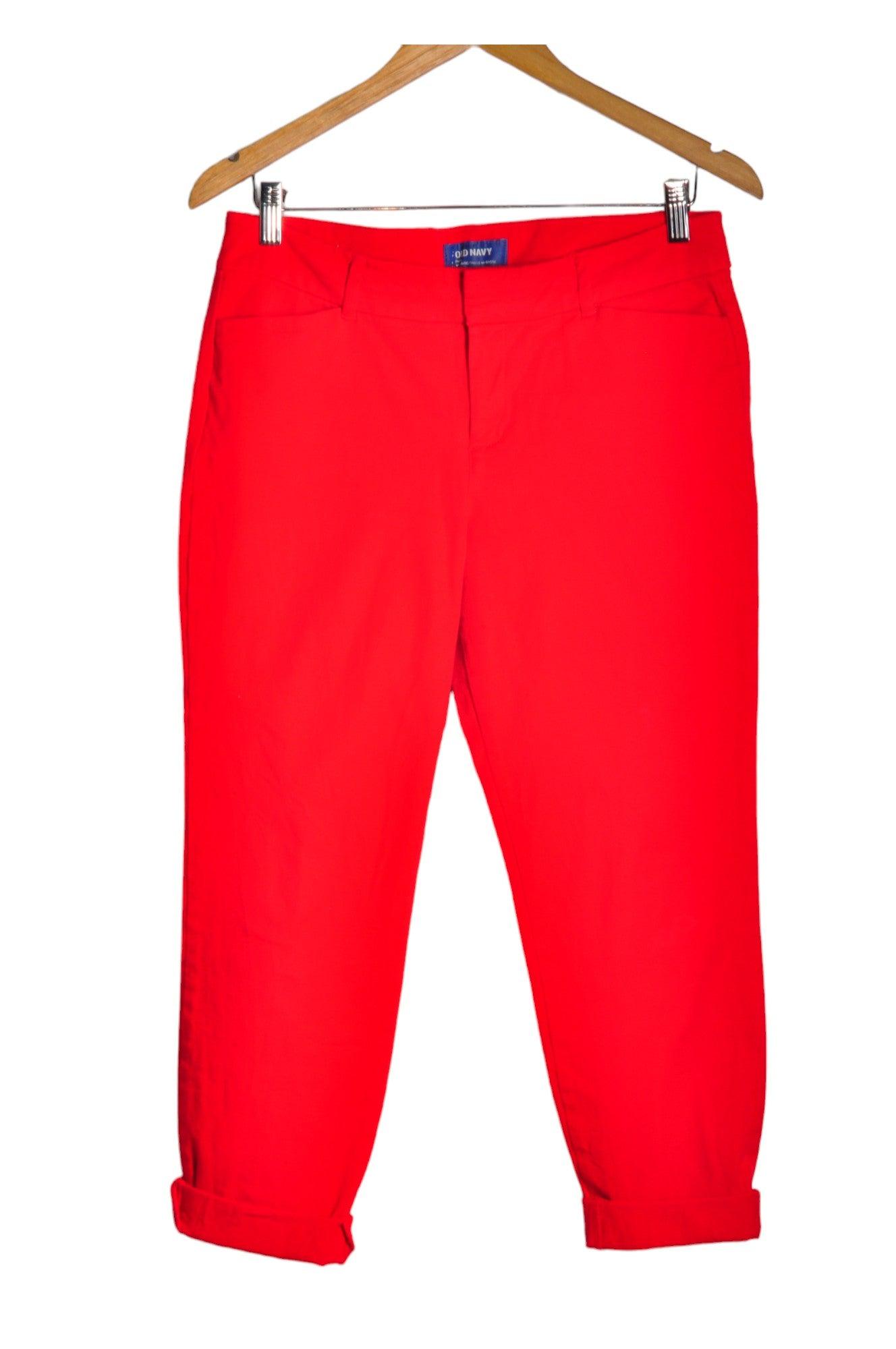 OLD NAVY Stylish Women's Straight-Legged Regular Fit Red Jeans - Size 10