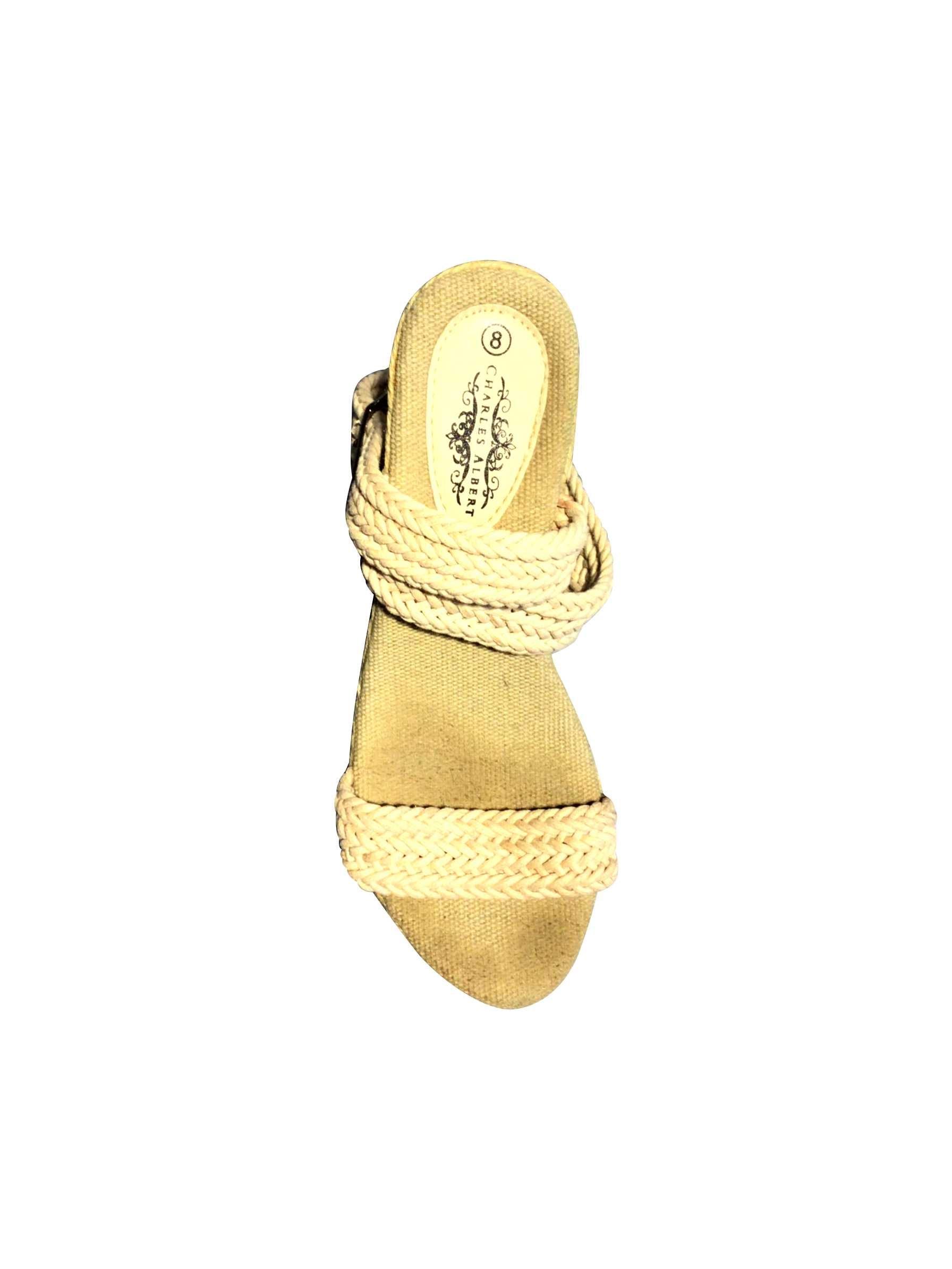 CHARLES ALBERT Stylish Regular Fit Beige Wedges - Size 8