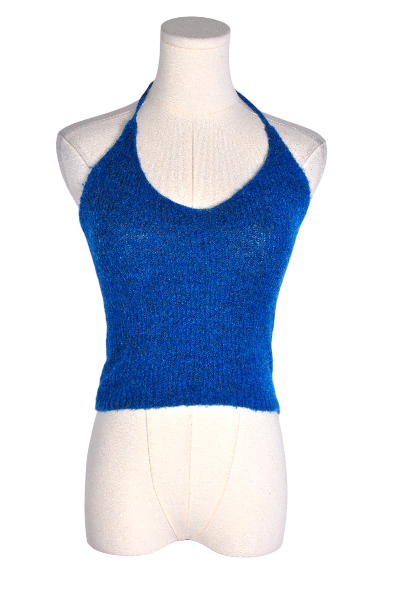 Stylish PAIN OR PLEASURE Blue Regular Fit Women's Halter Tops - Size S