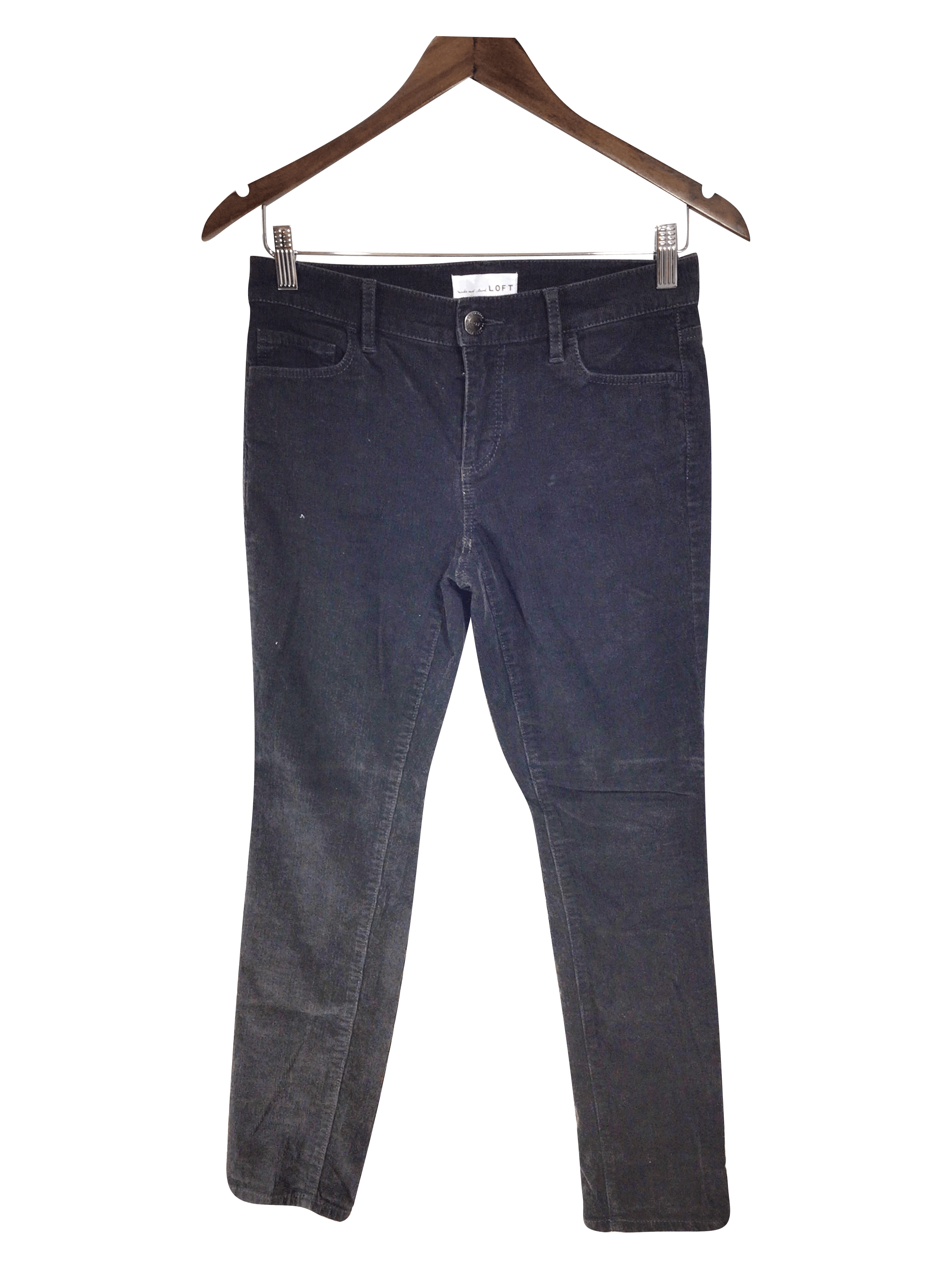 LOFT Second-Hand Women's Black Regular-Fit Straight-Legged Jeans Size 2