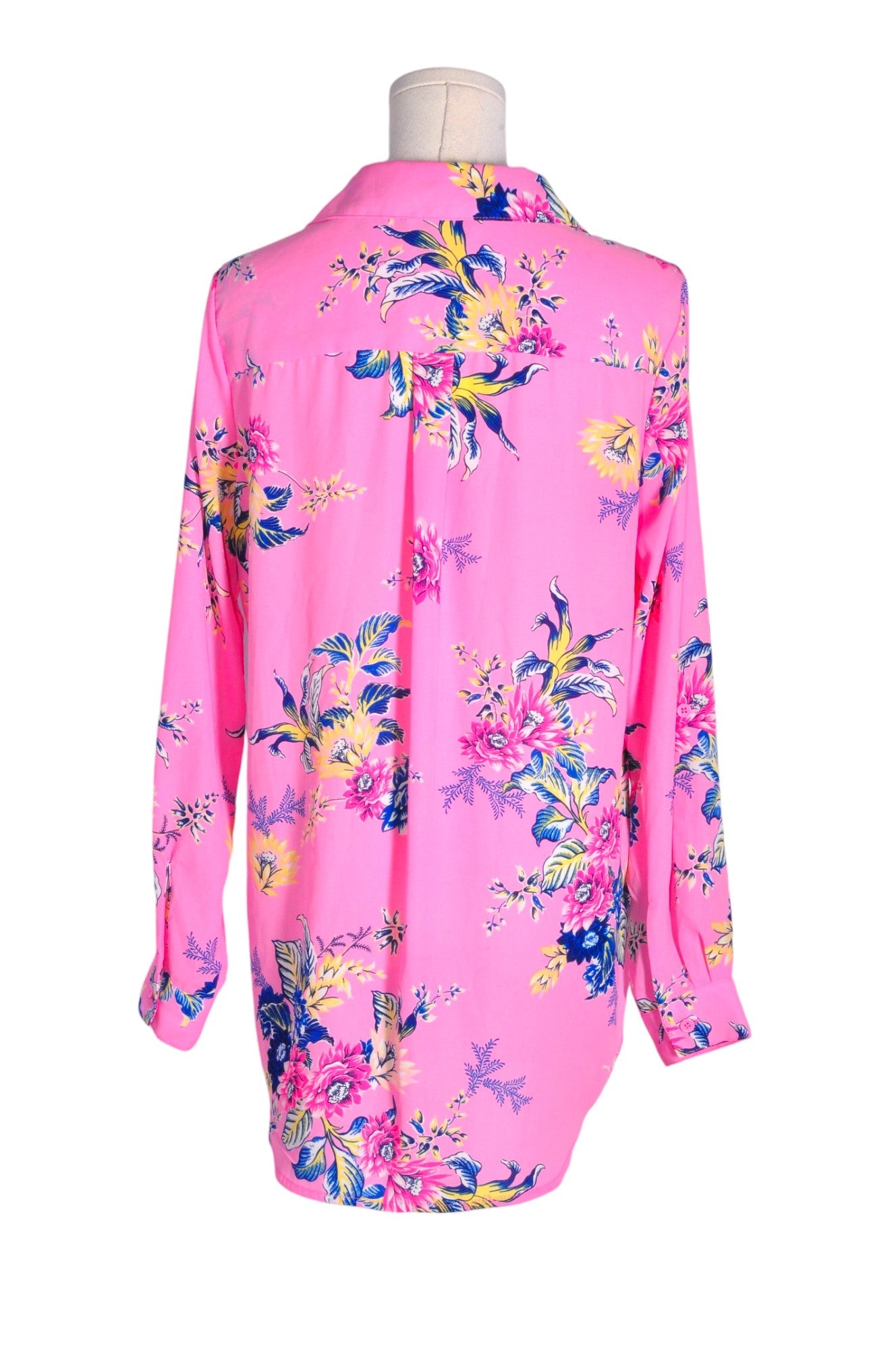 LILY MORGAN Stylish Pink Regular Fit Women's Button Down Tops - Size S