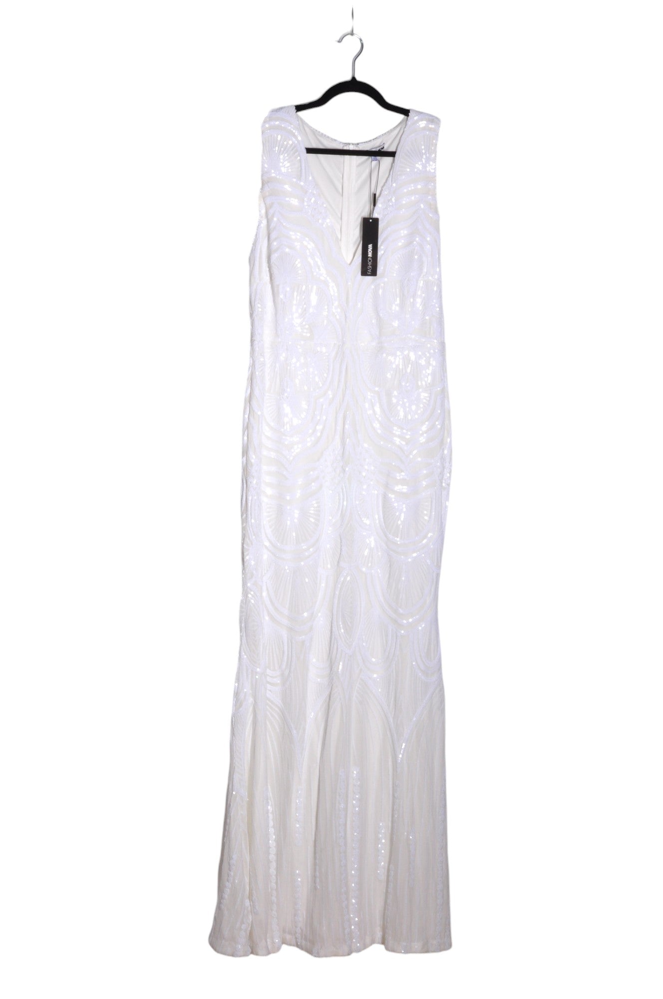 FASHION NOVA Stylish Women's White XXL Regular Fit Maxi Dresses