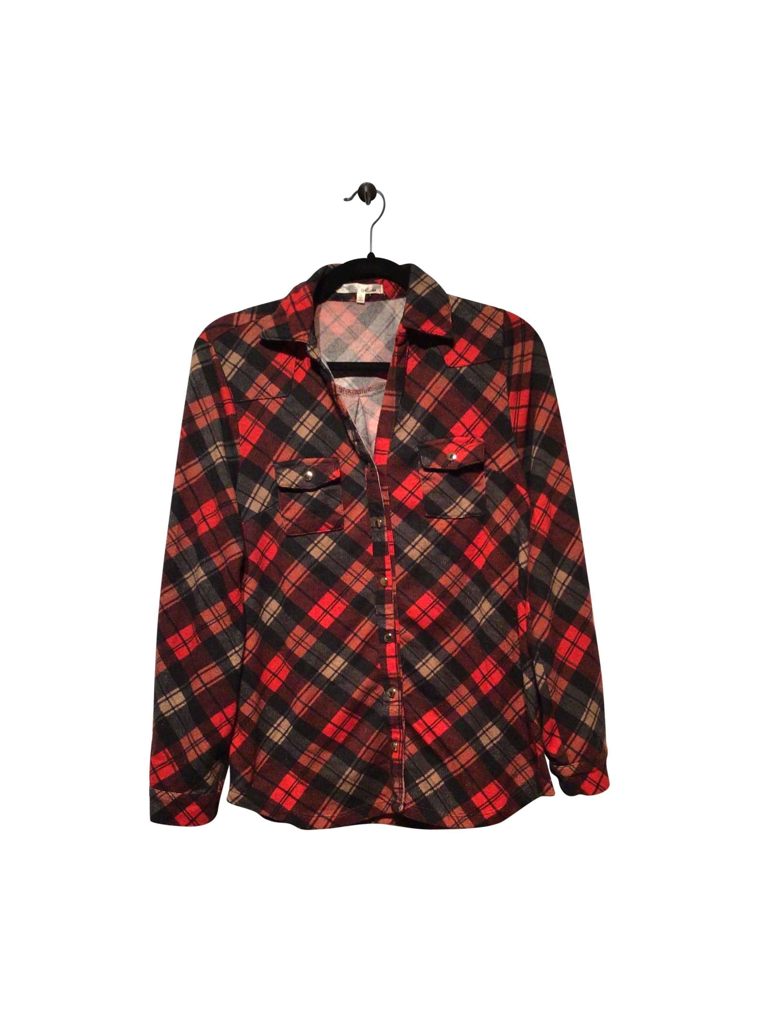 Stylish MISHA Regular Fit Red Button-down Top - Size S