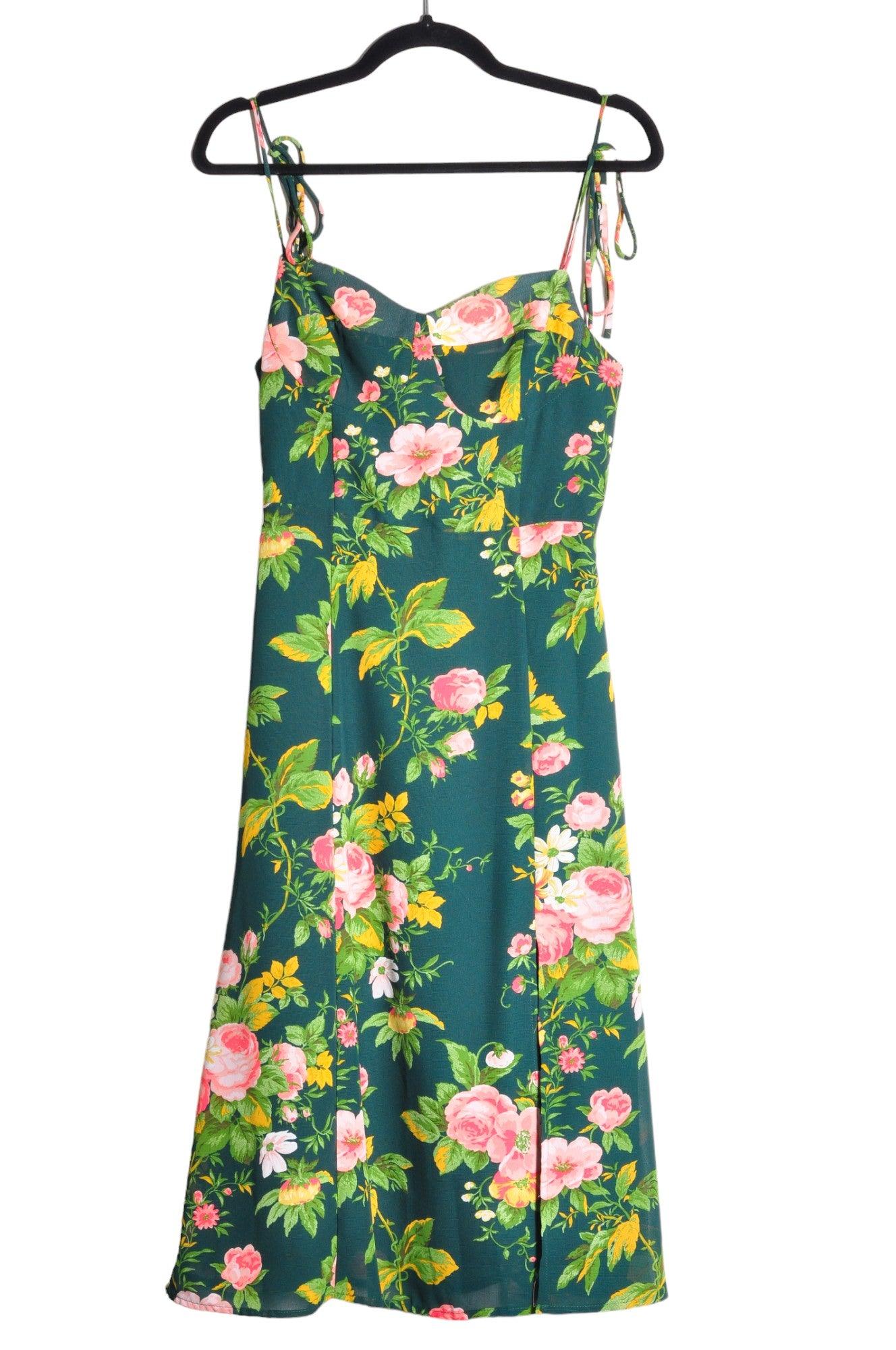 COMMENSE Stylish Women's Green Regular-Fit Shift Dress - Size M