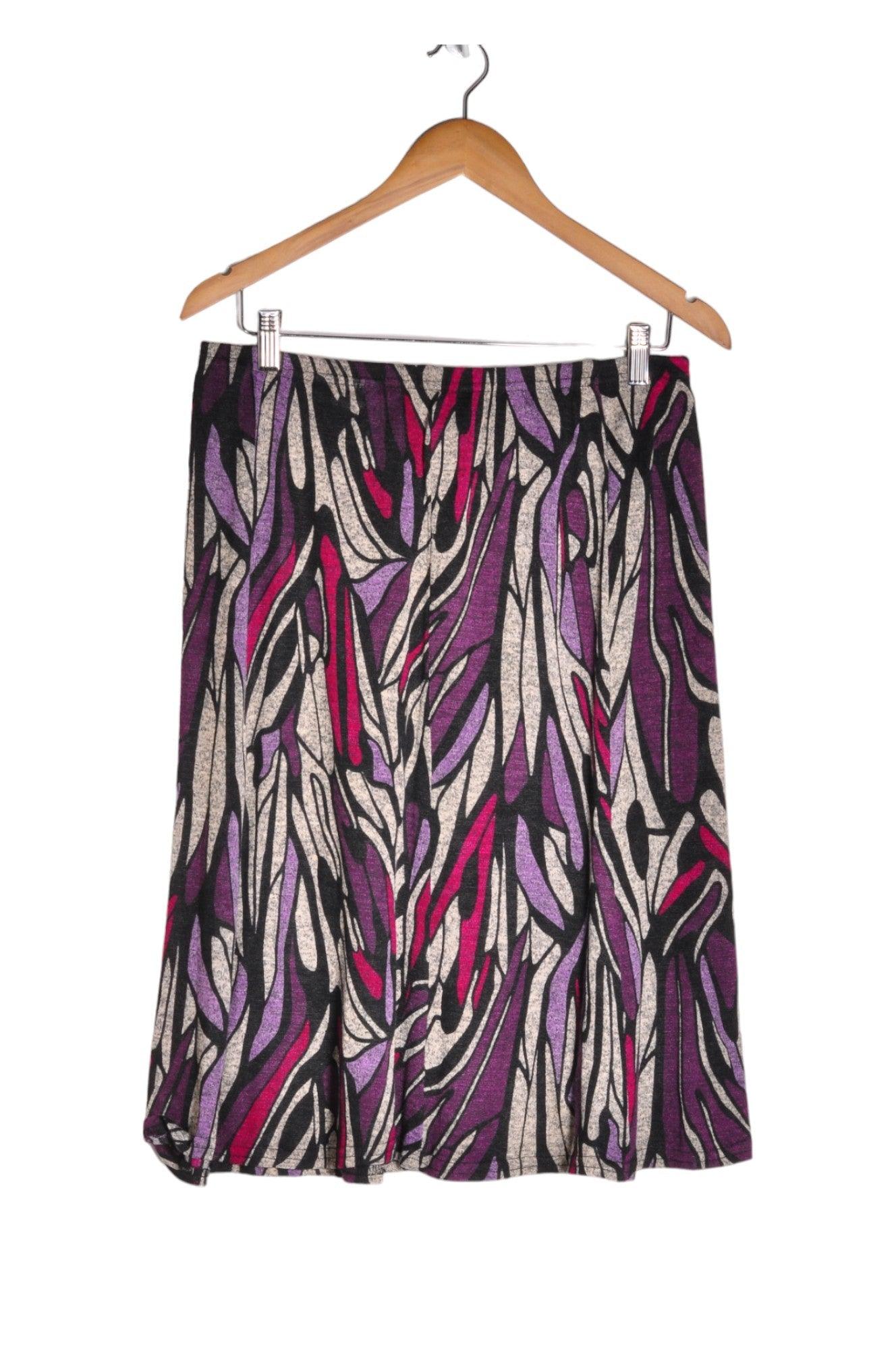 LINDOR Women's Purple Regular-Fit Casual Ankle-Length Skirt - Size L