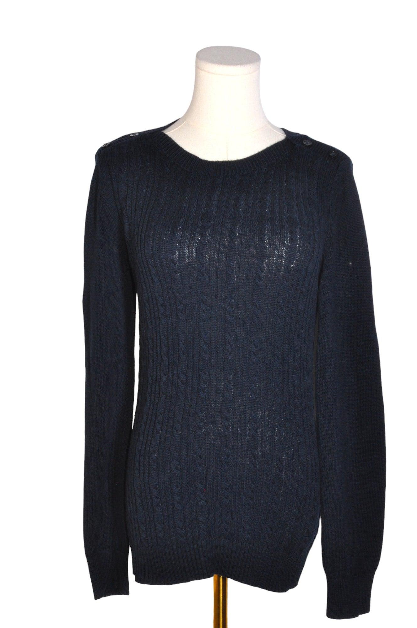 BANANA REPUBLIC Stylish Women's Black Regular-Fit Knit Tops - Size M