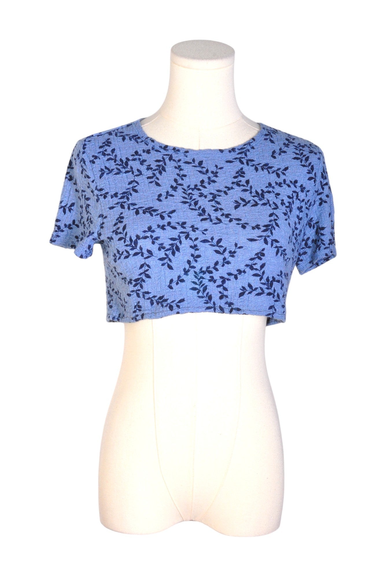 CROFT & BARROW Stylish Women's Blue Regular Fit Crop Tops - Size S