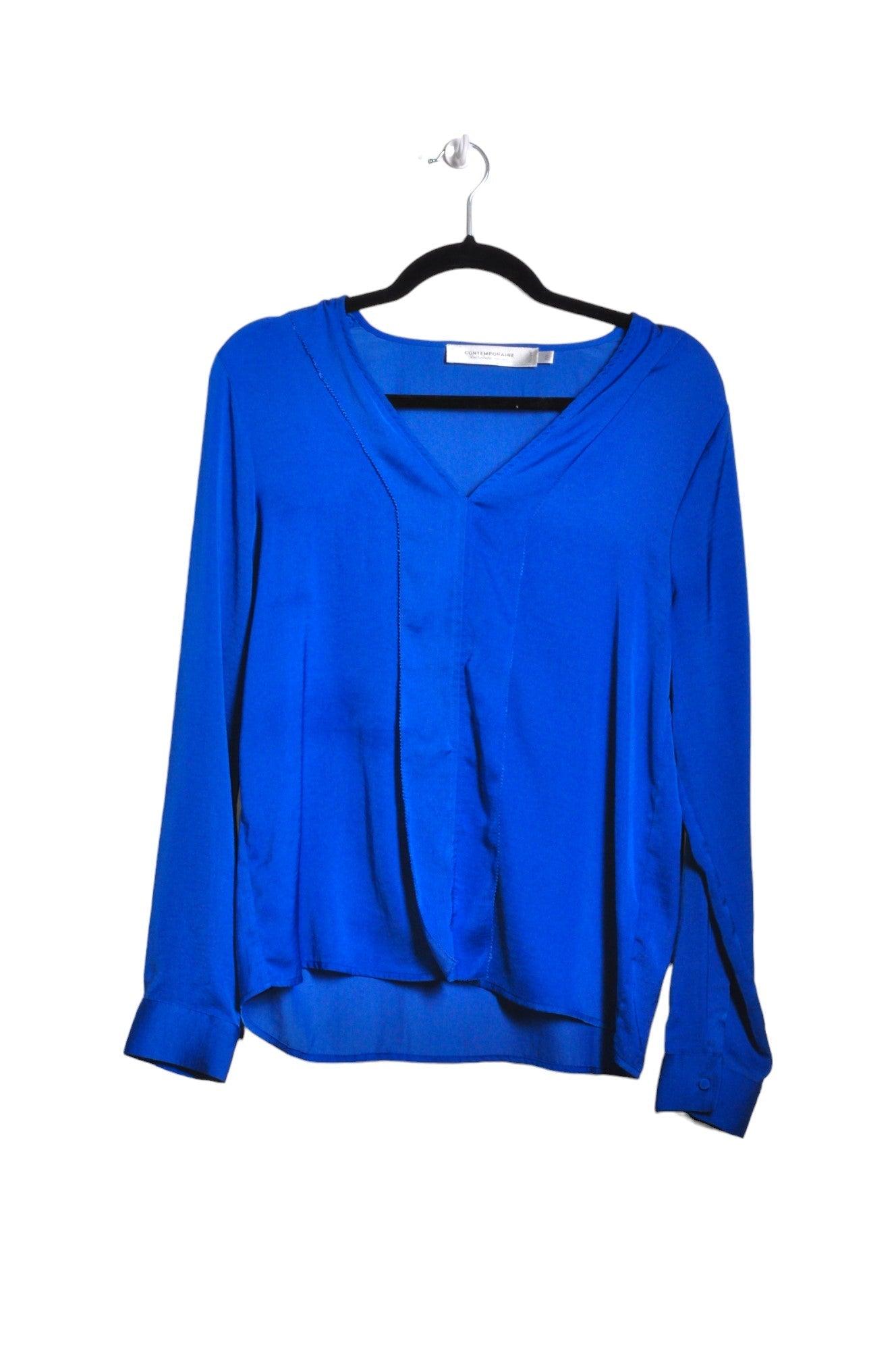 CONTEMPORAINE Stylish Women's Blue Regular-Fit T-Shirts - Size S