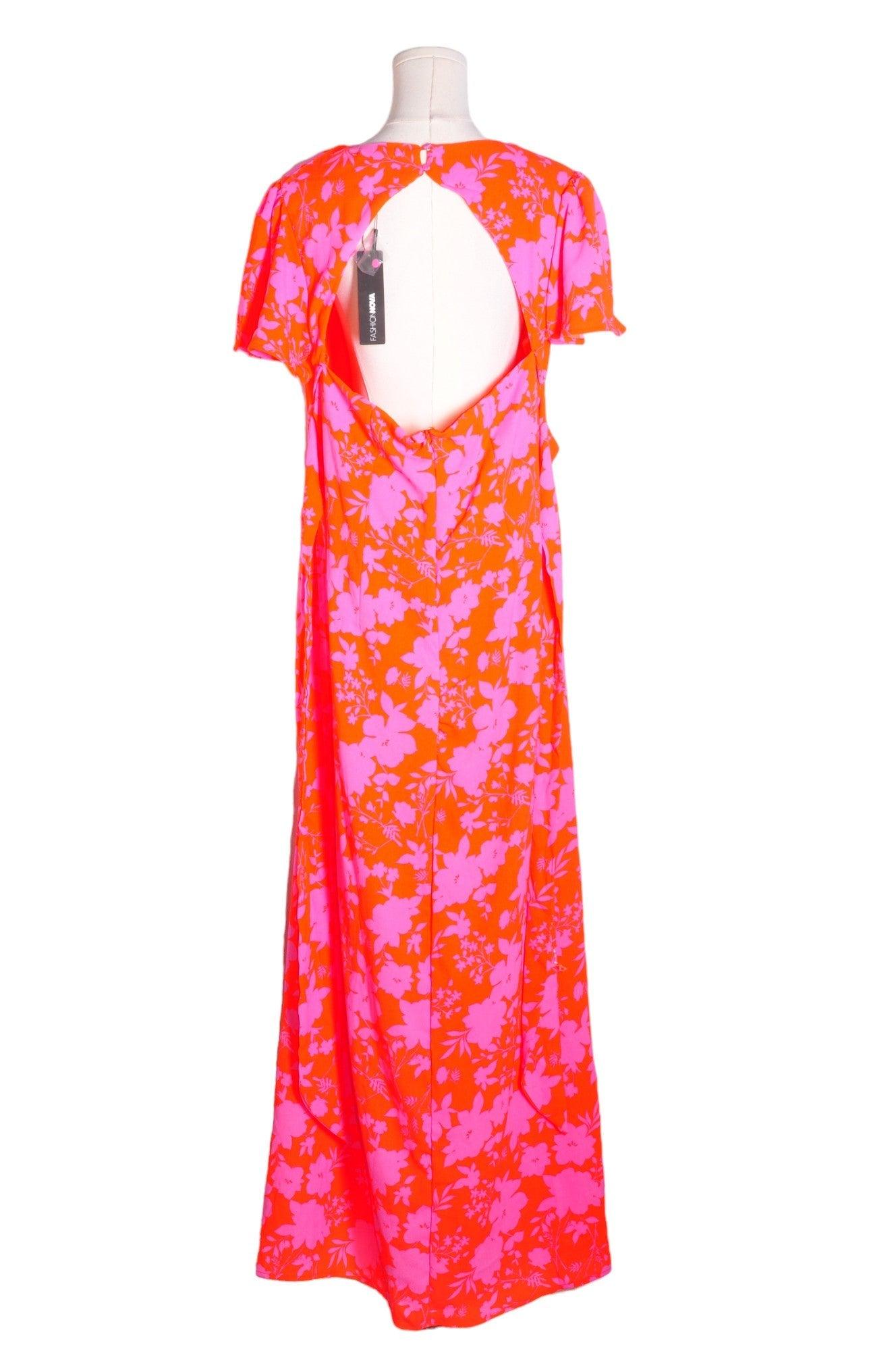FASHION NOVA Stylish Women's Orange Maxi Dress - Regular Fit, Size 1X