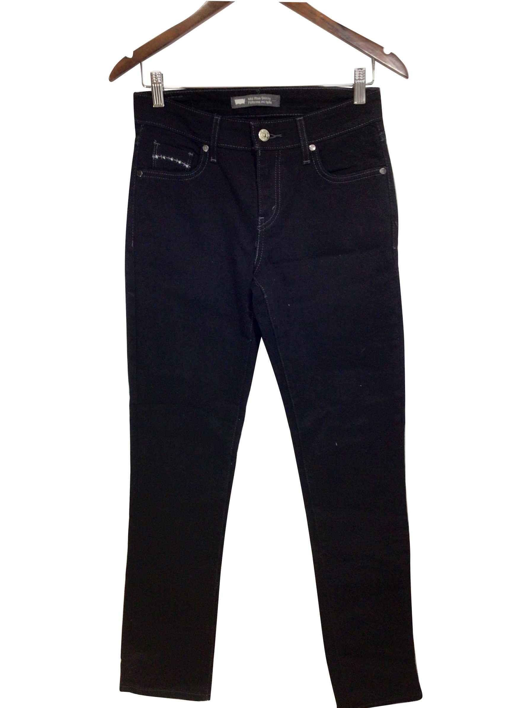 LEVI'S Black Regular Fit Straight-legged Second Hand Jeans - Size 20x32
