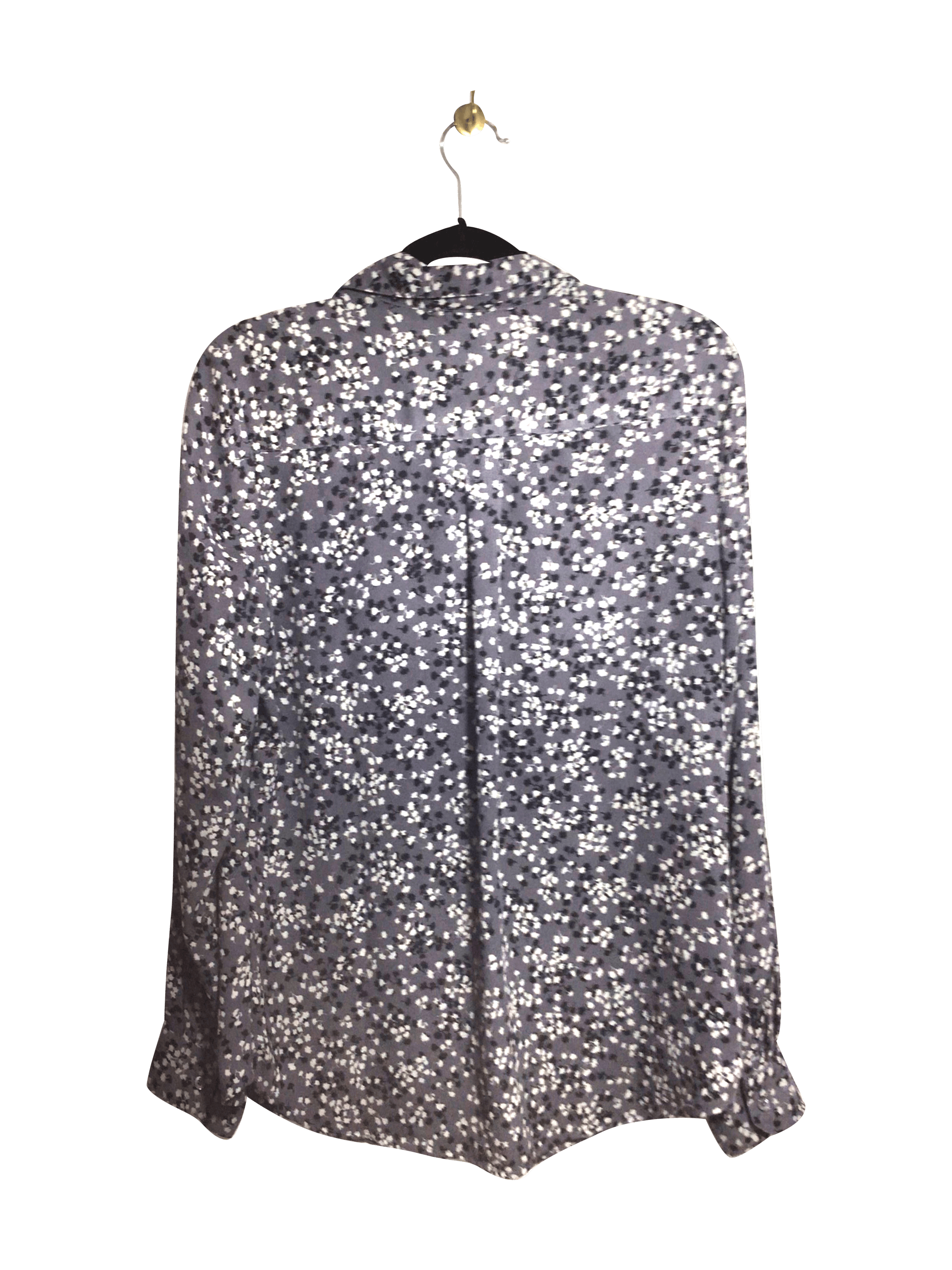 BANANA REPUBLIC Stylish Women's Gray Regular-Fit Button Down Tops - Size M