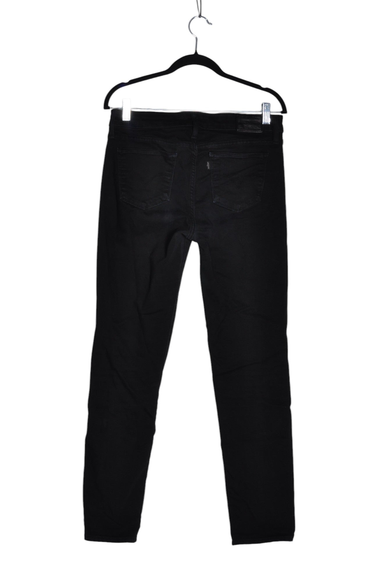 LEVI'S Second Hand Women's Regular Fit Straight-Legged Black Jeans - Size 31