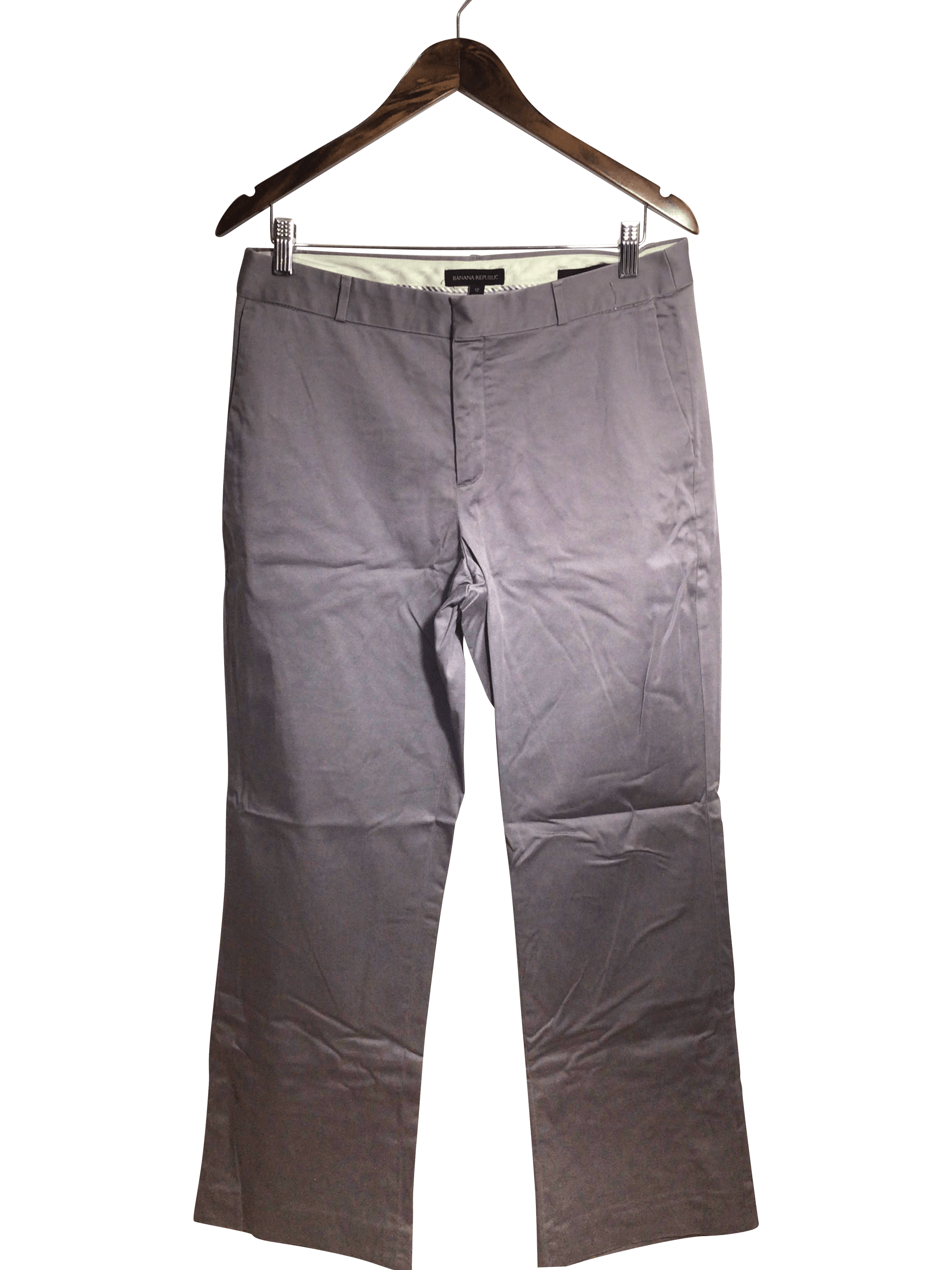 BANANA REPUBLIC Stylish Women's Gray Regular-Fit Size 12 Second-Hand Work Pants