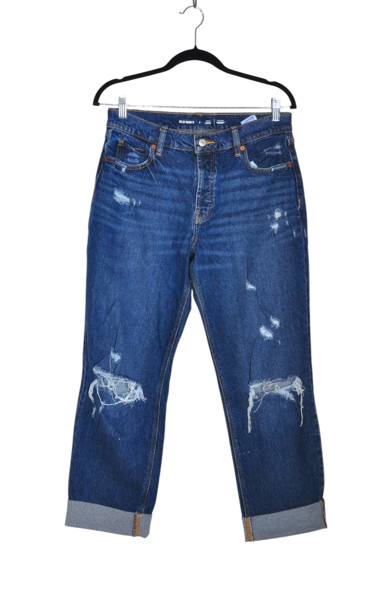 Pre - loved OLD NAVY Women's Blue Regular Fit Straight - Legged Jeans Size 2