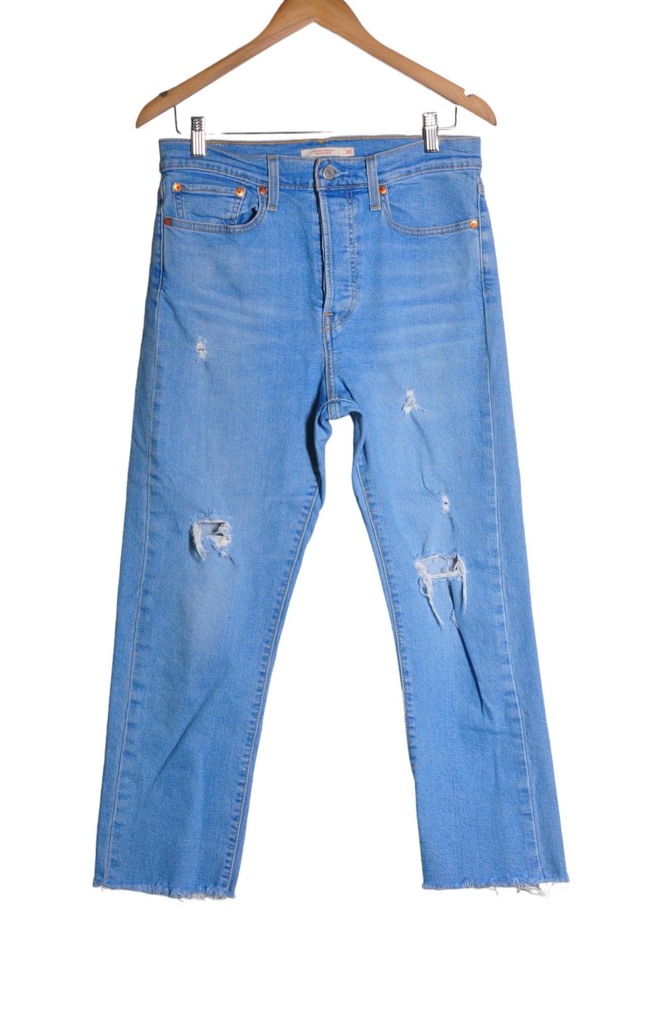 LEVI'S Second-Hand Blue Regular-Fit Women's Straight-Legged Jeans Size 30