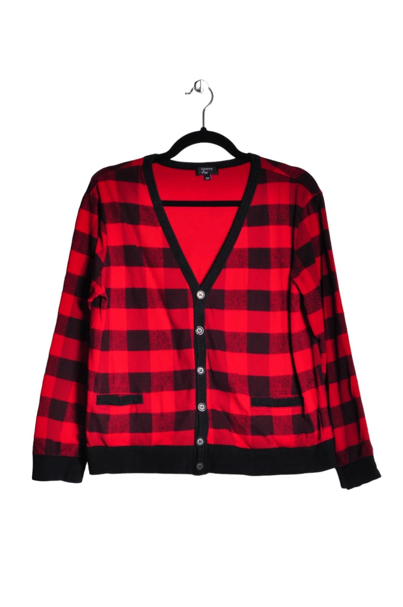 FLORENCE + FRED Stylish Women's Red Regular Fit Button - Down Top - Size M