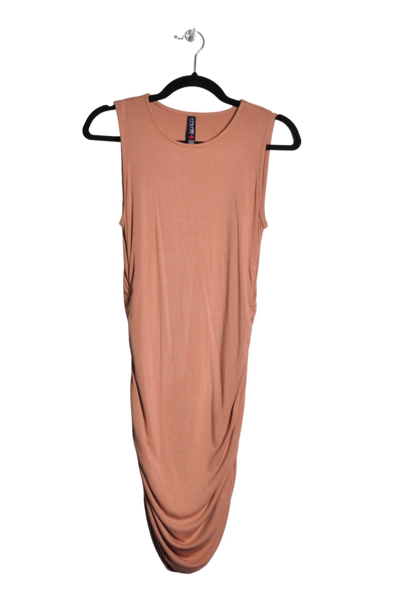 Stylish COLORI Women's Brown Regular-Fit Bodycon Dress - Size M