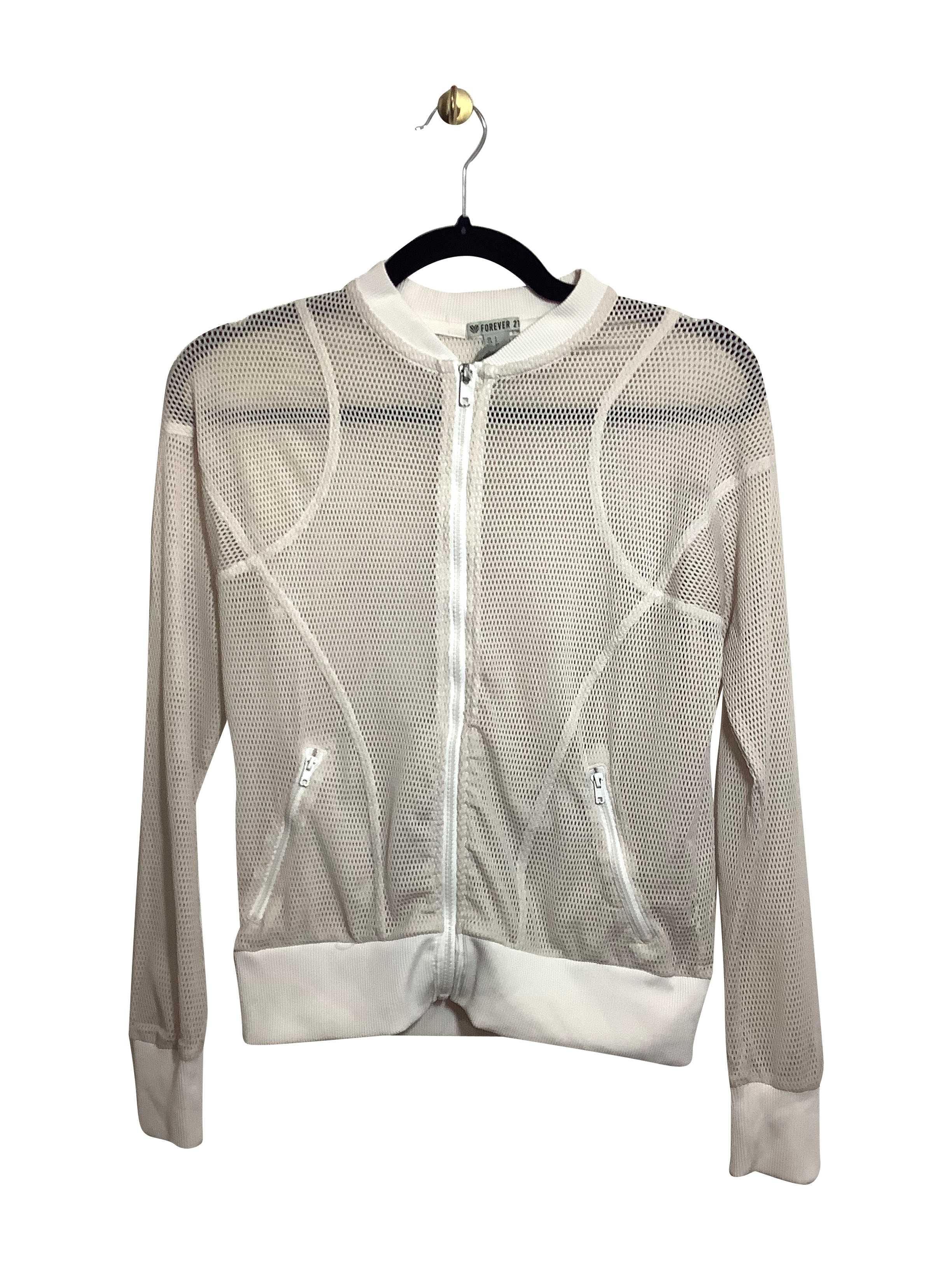 FOREVER 21 Stylish White Regular Fit Sweatshirt - Size S