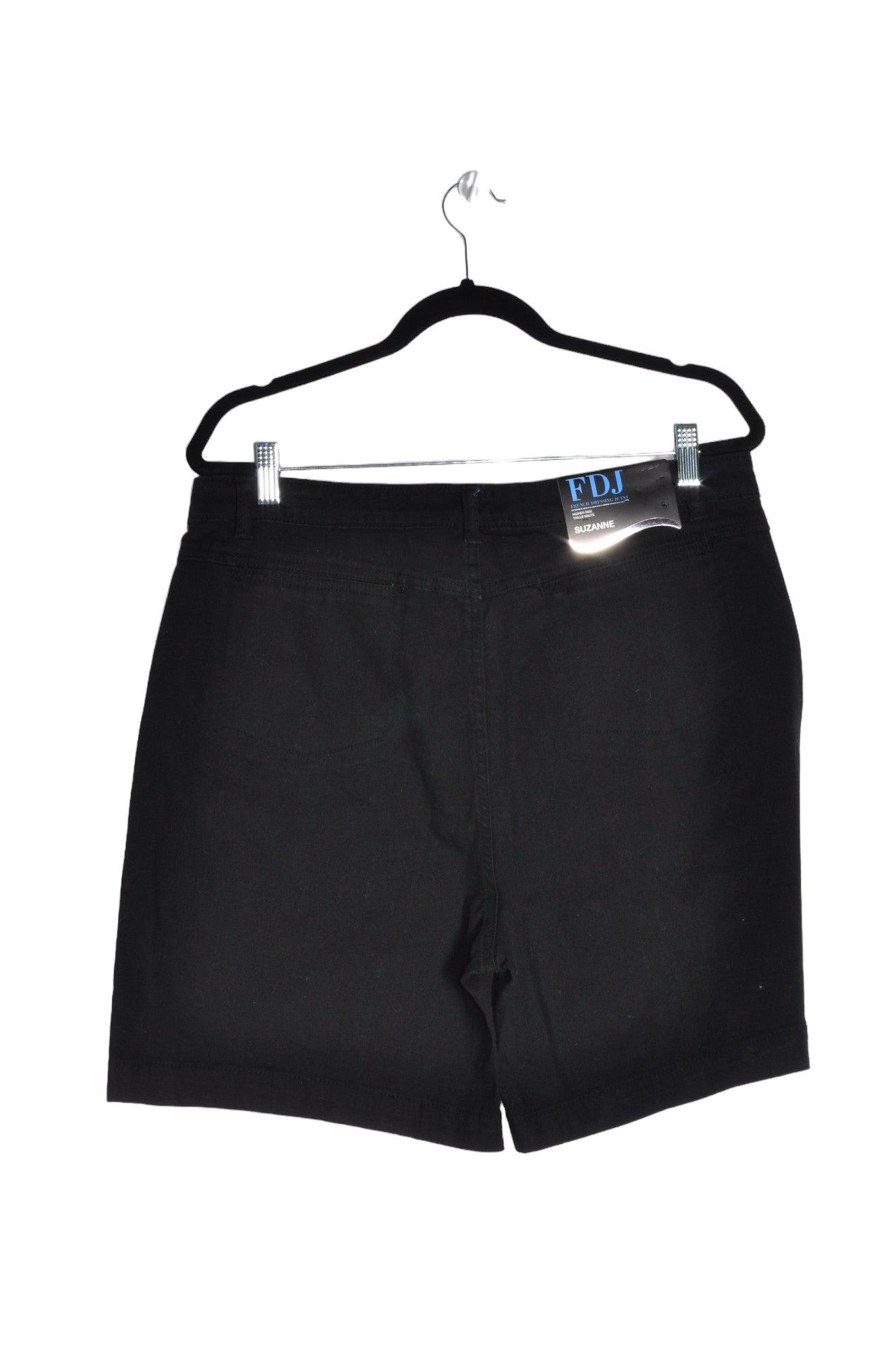 FDJ Stylish Women's Classic Black Regular-Fit Shorts - Size 16