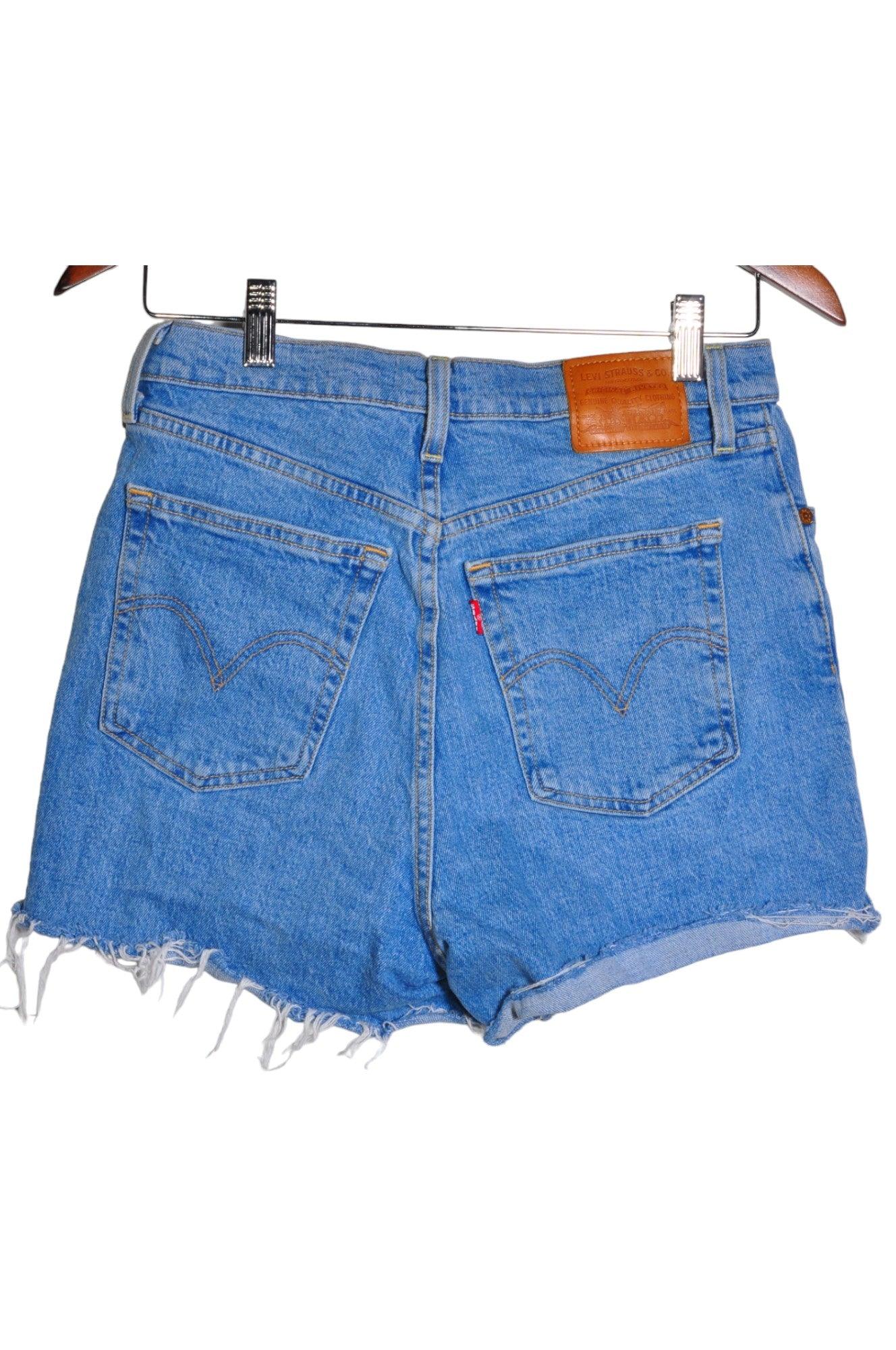 LEVI'S Second Hand Blue Women's Regular Fit Denim Shorts - Size 28