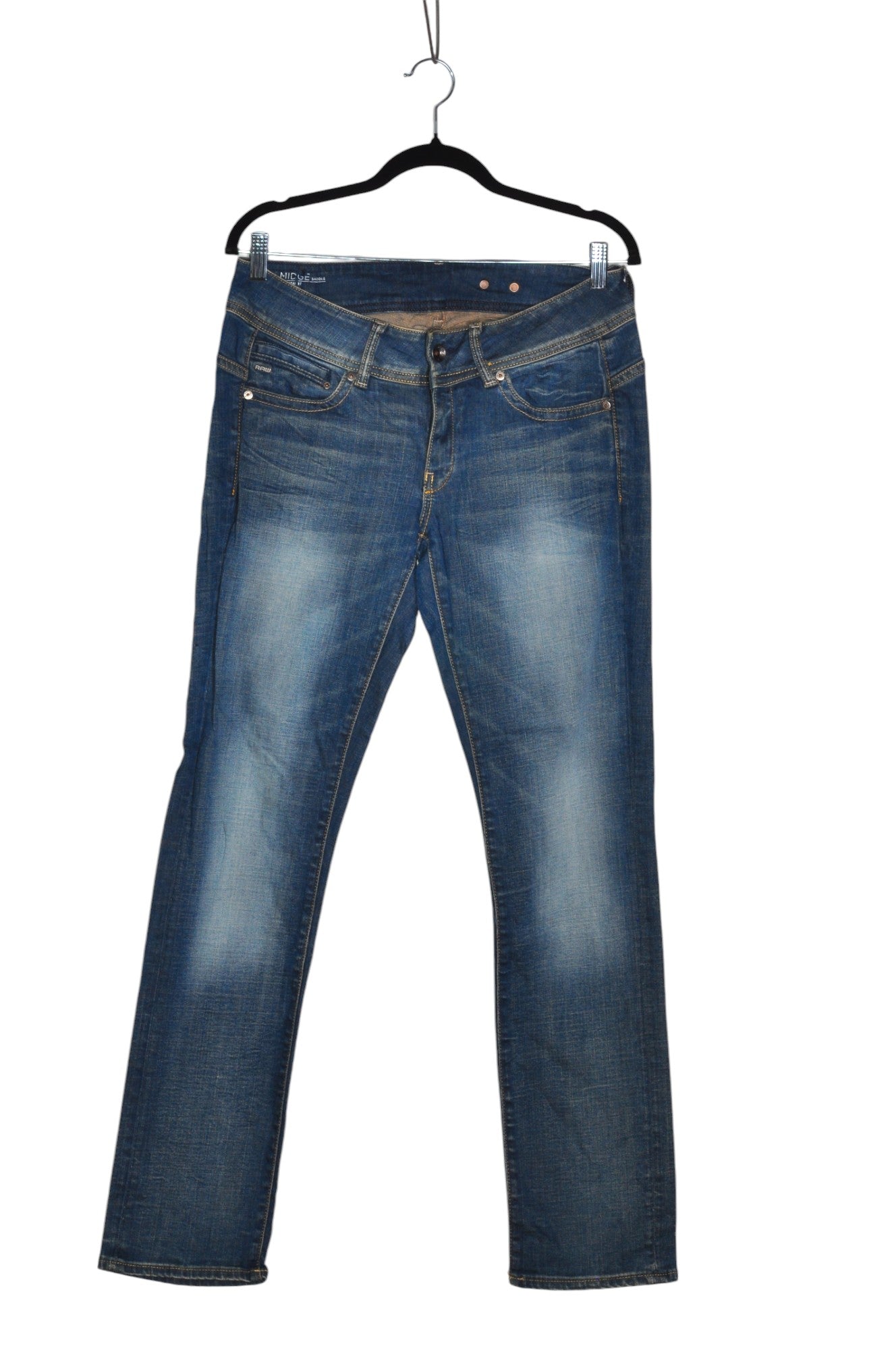 Stylish MIDGE Women's Blue Regular-Fit Straight-Legged Jeans - Size 31x32