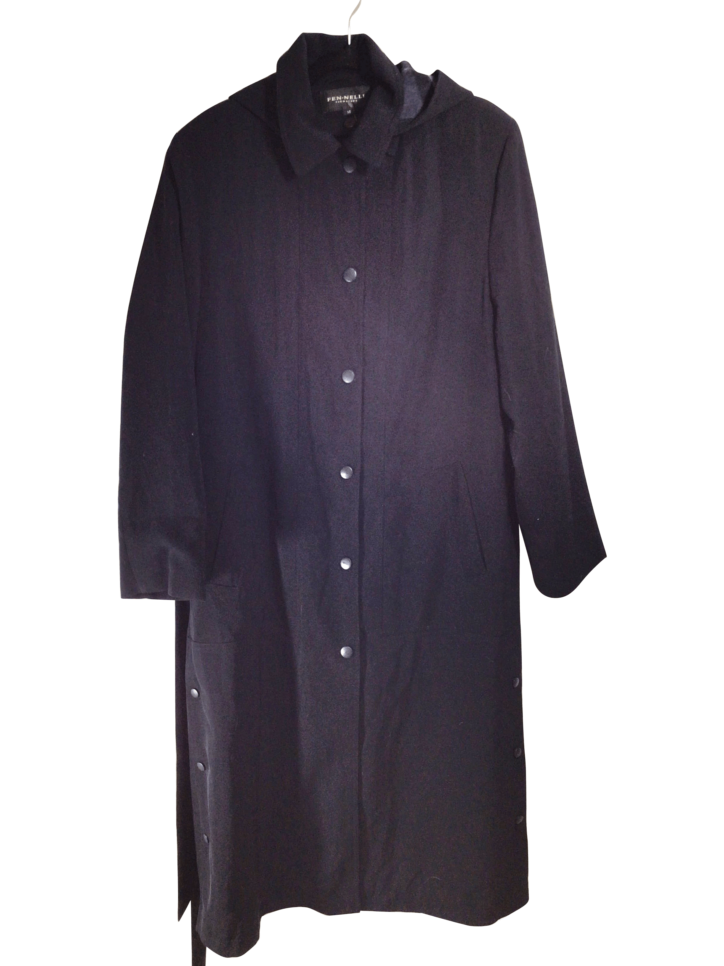 FEN NELLI Stylish Women's Regular Fit Black Coat - Size 14