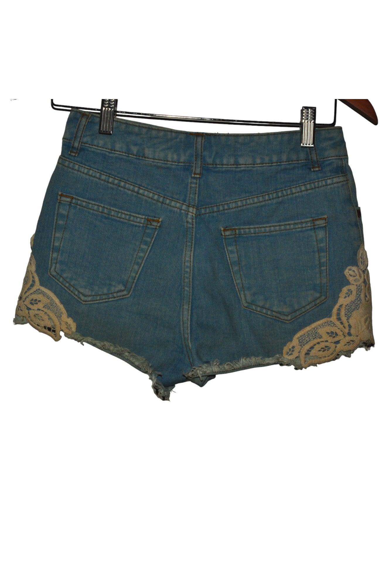 Stylish MISS SELFRIDGE Blue Regular Fit Women's Denim Shorts - Size 8