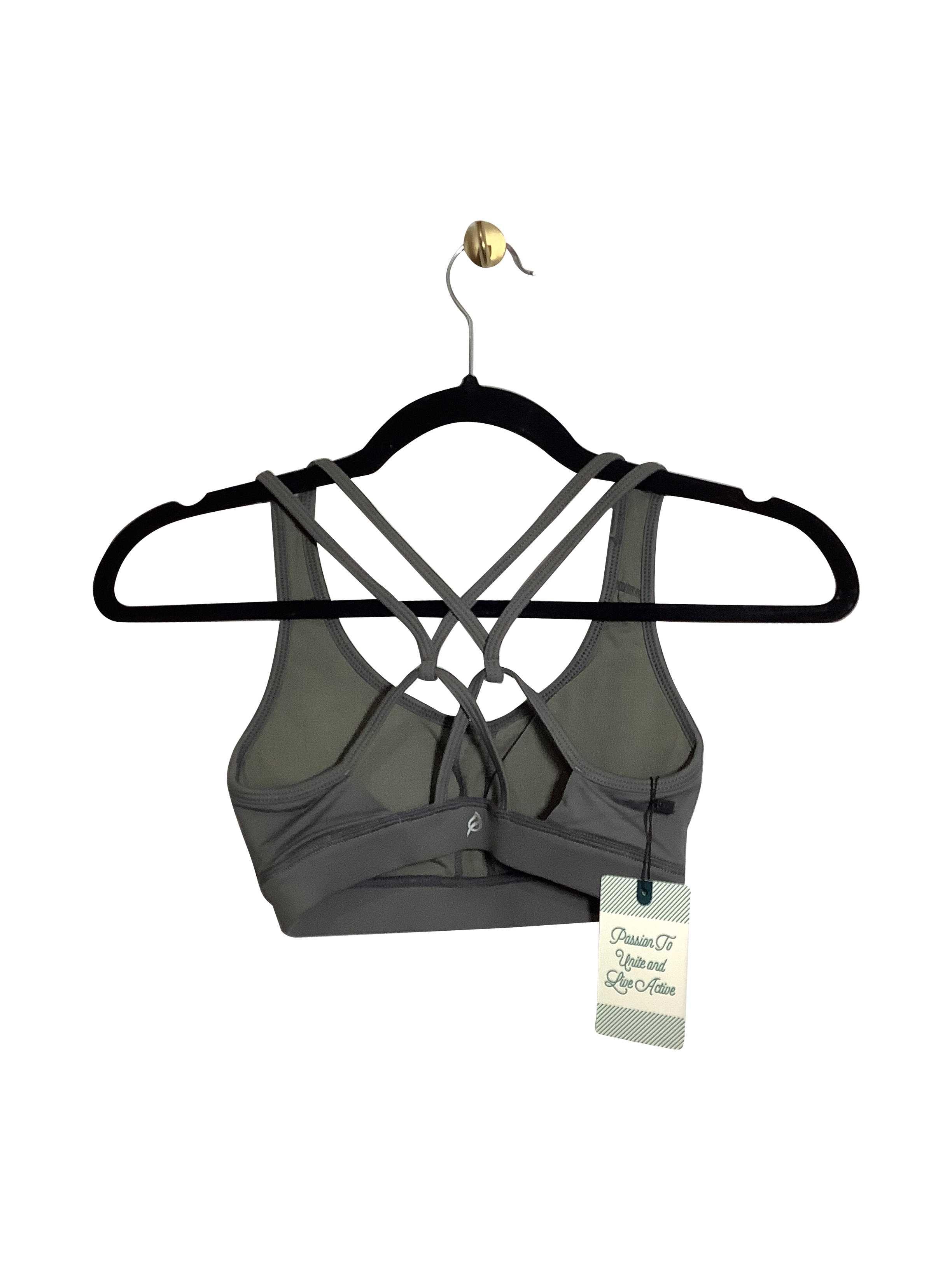 P-TULA Gray XS Regular Fit Second-Hand Activewear Sport Bra - Ideal for Fitness Enthusiasts