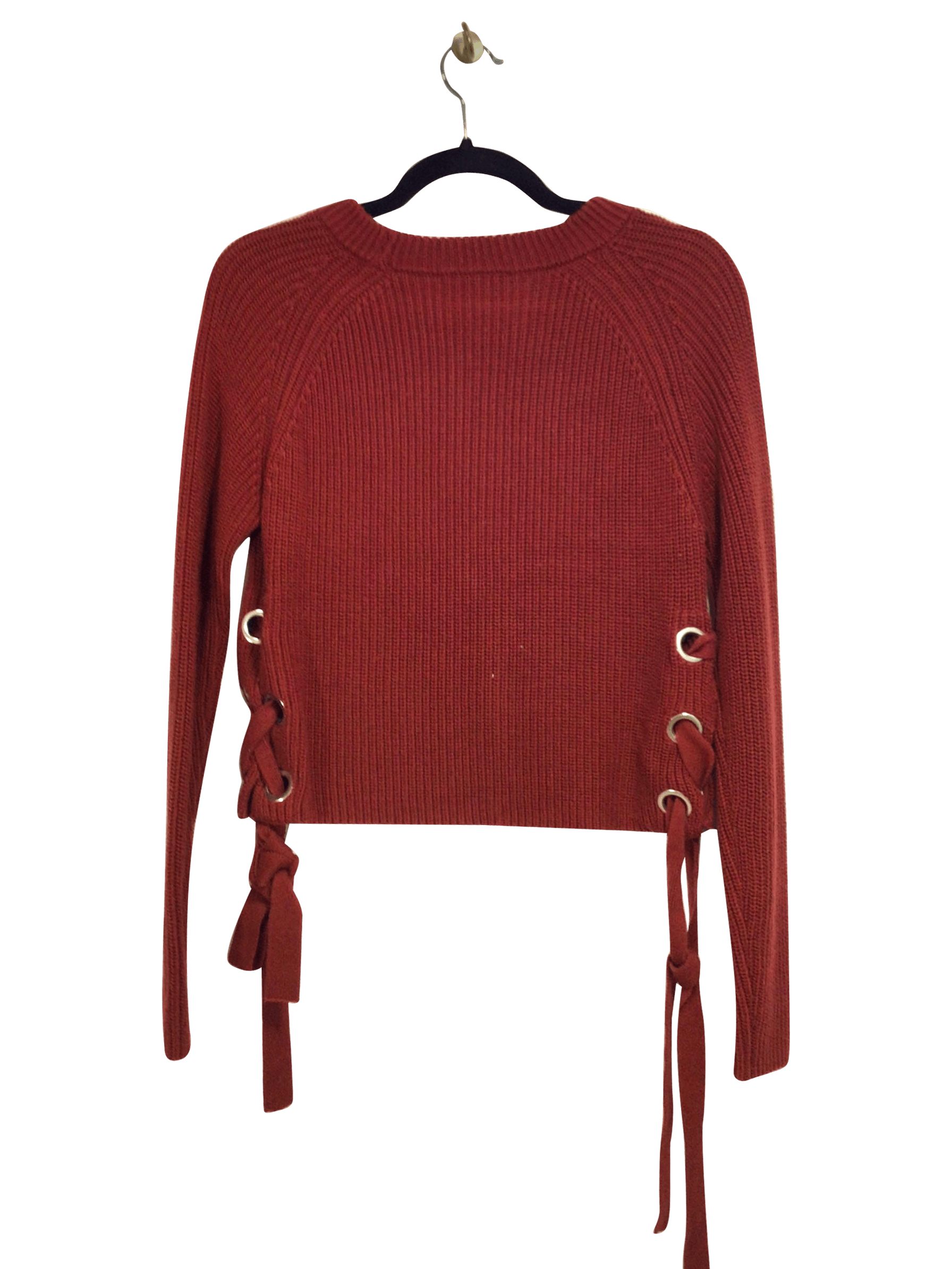 FOREVER 21 Stylish Regular Fit Long-Sleeved Red T-Shirt - Size S