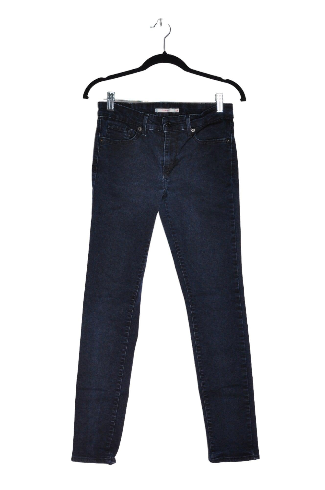 LEVI'S Stylish Women's Black Regular Fit Straight-Legged Jeans - Size 28