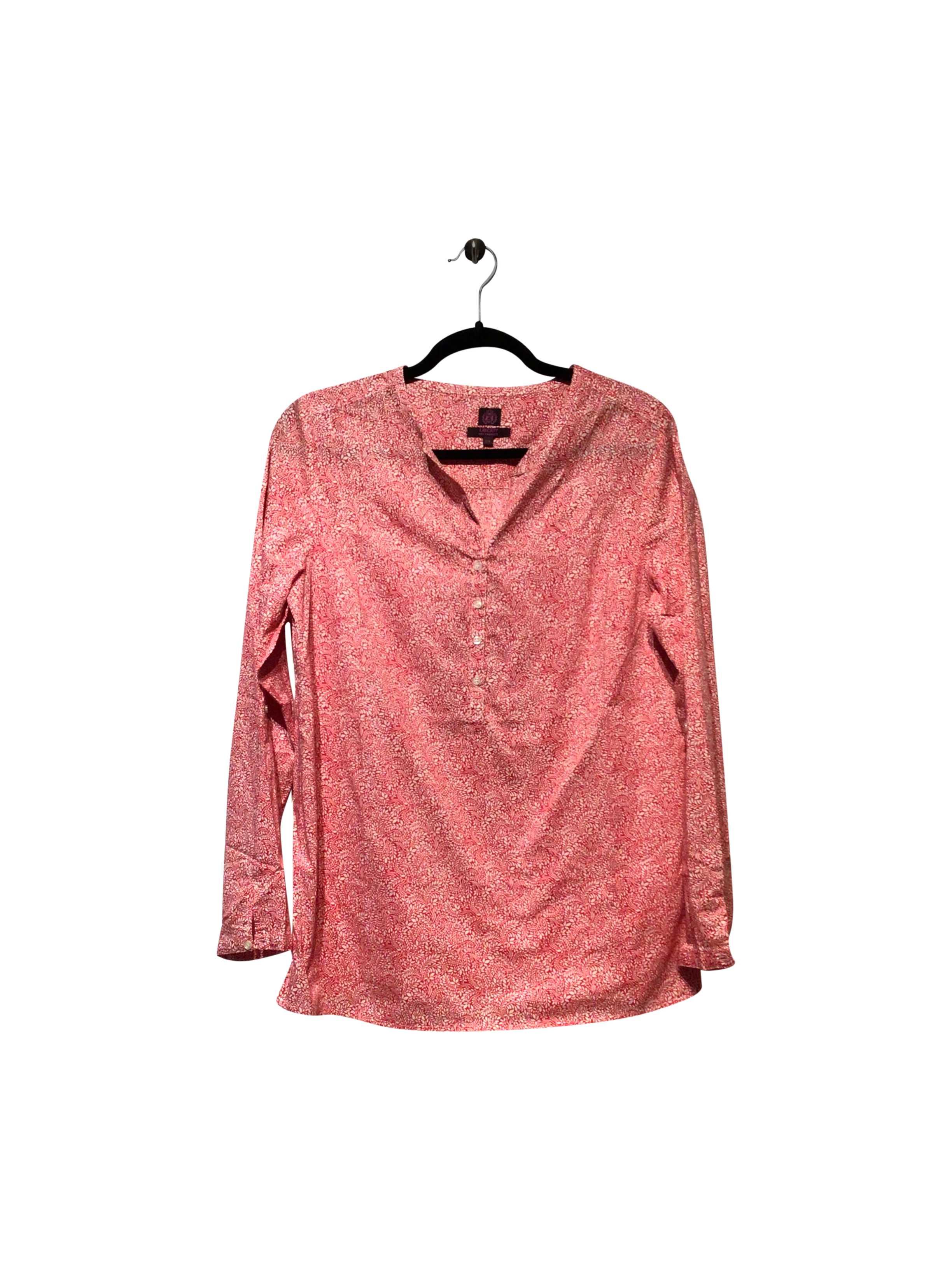 LIBERTY ART FABRICS Stylish Regular Fit Red Long - Sleeve V - Neck T - shirt - Size S