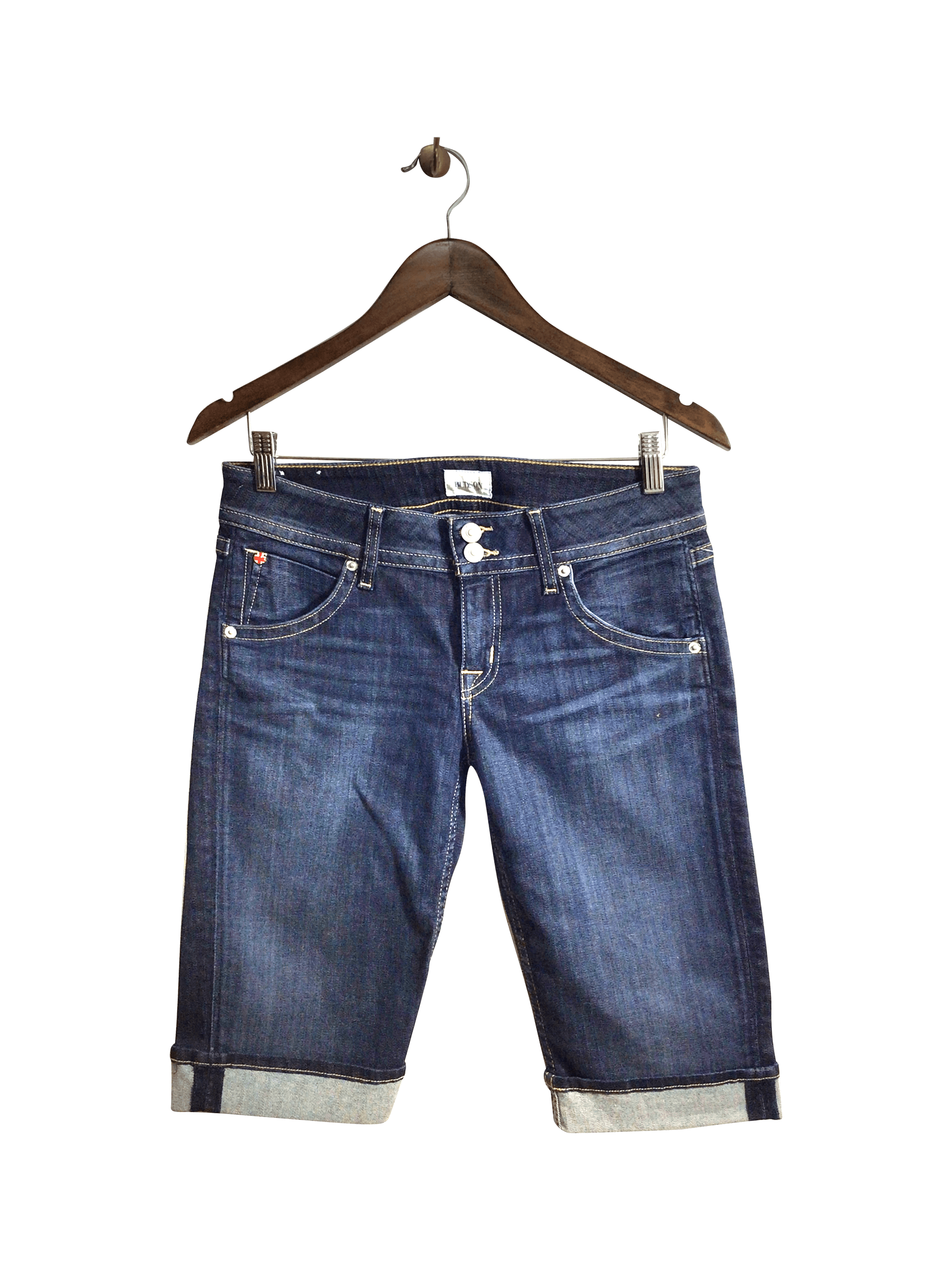 Fashionable HUDSON Women's Blue Regular Fit Denim Shorts - Size 28