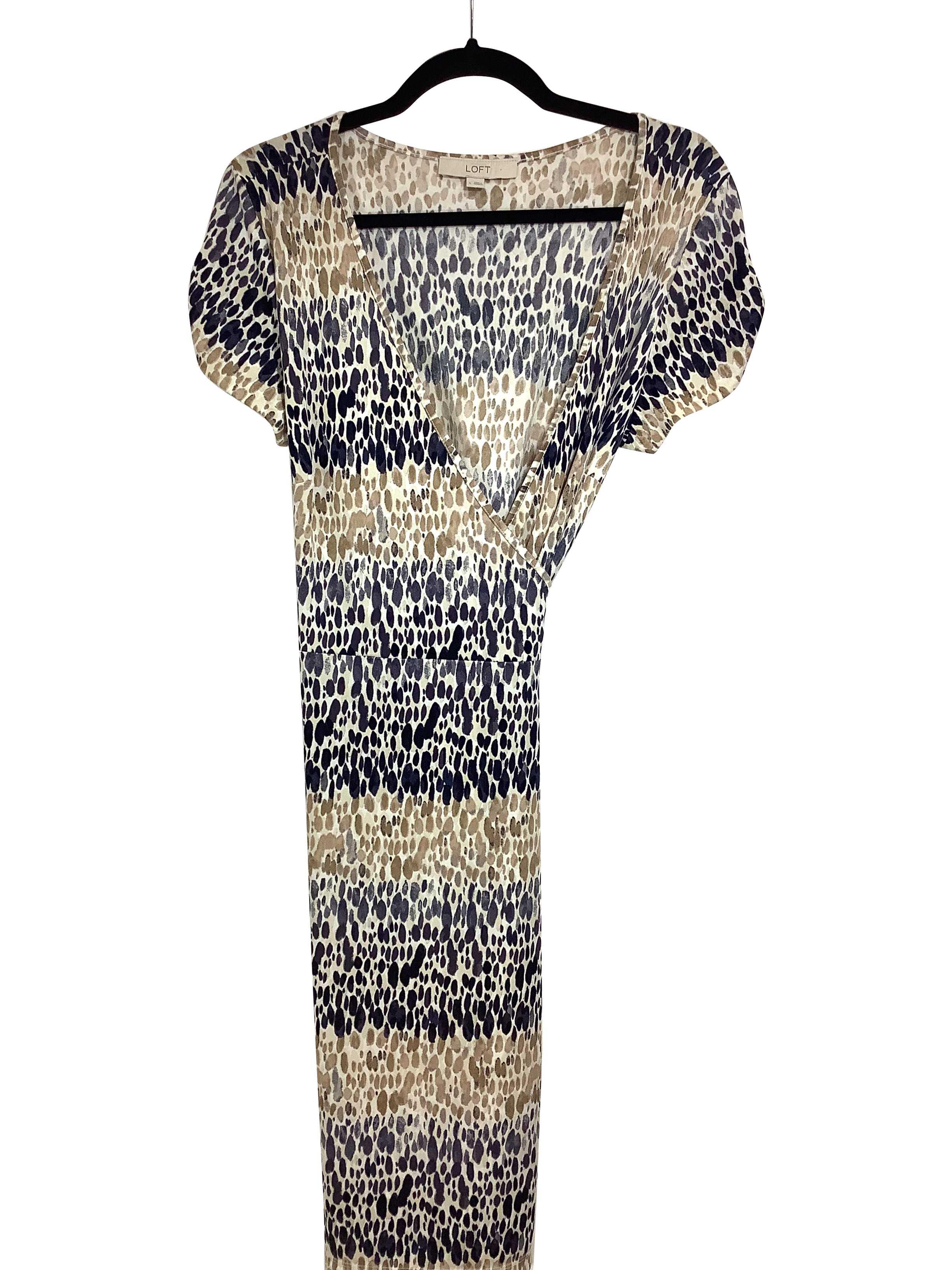 LOFT Regular fit Wrap Dress in Beige - L