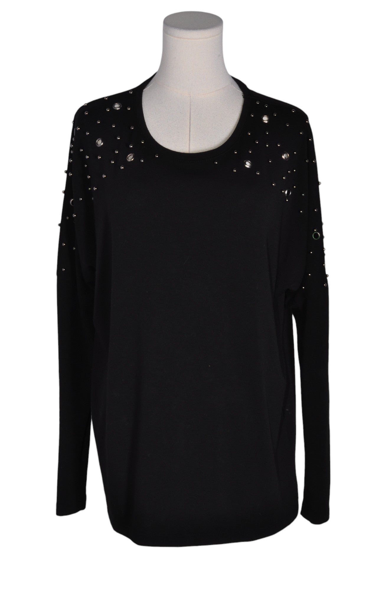 Stylish MILAN KISS Women's Regular Fit Black Blouse - Size L