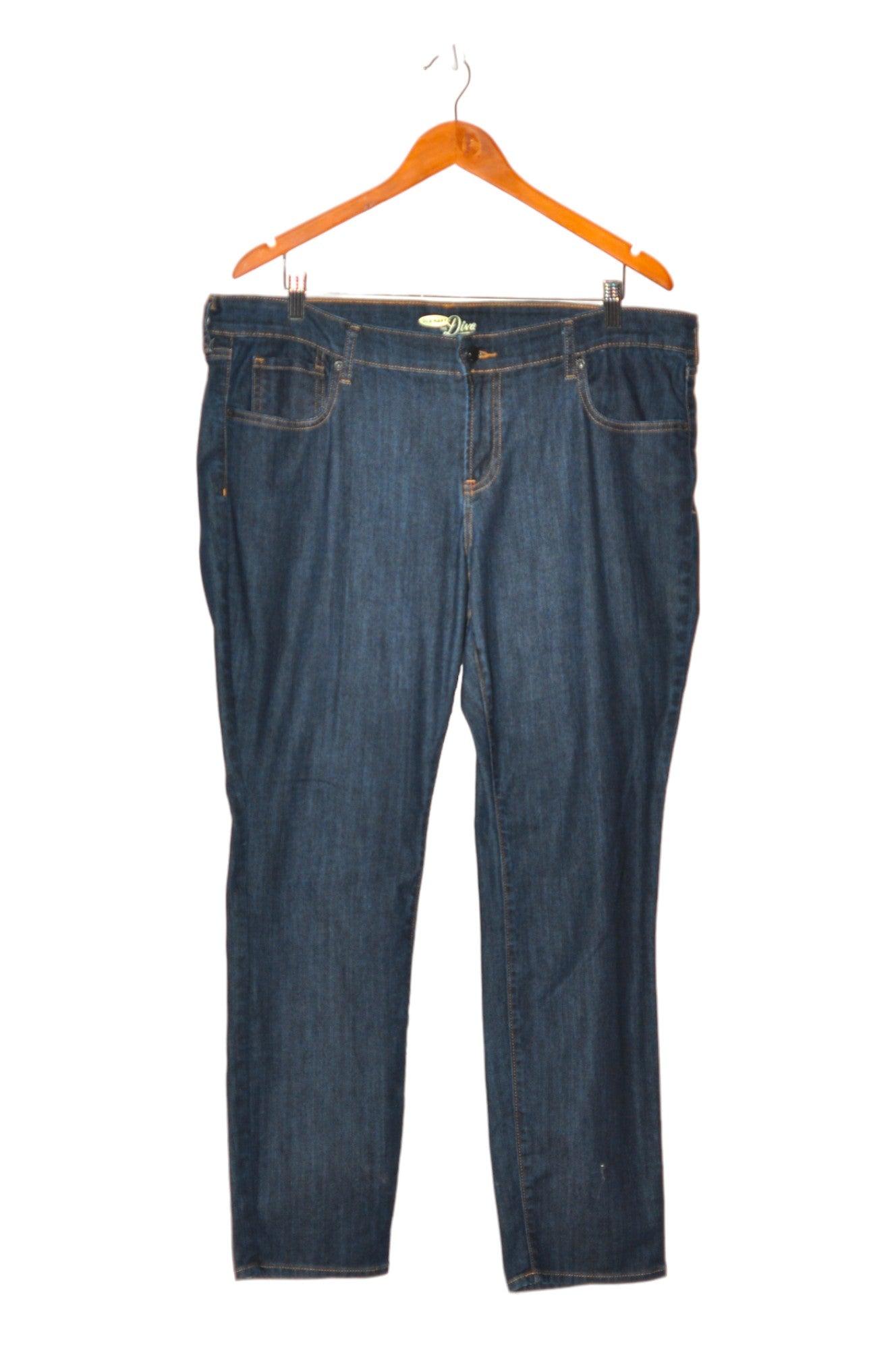 OLD NAVY Women's Stylish Blue Regular Fit Straight-Legged Jeans - Size 16