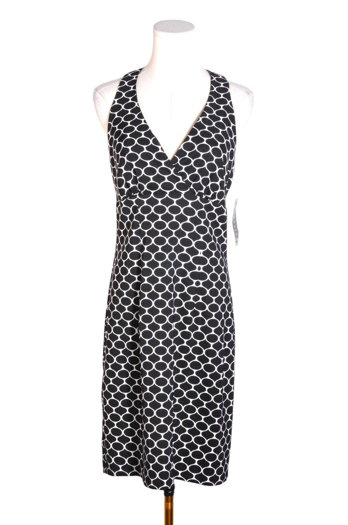 CONNECTED APPAREL Stylish Women's Black Regular Fit Sheath Dress - Size 8