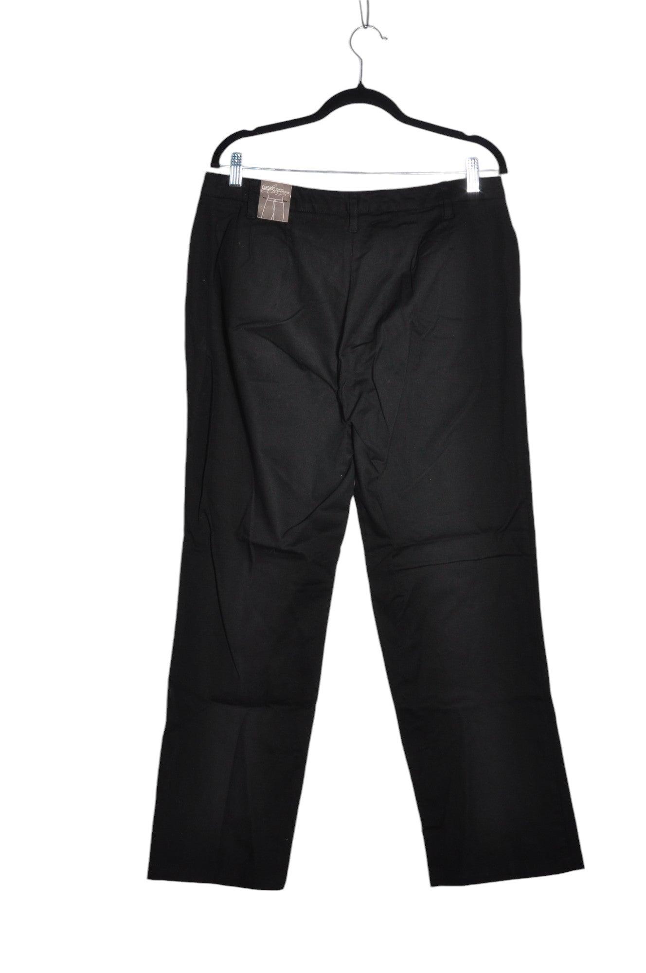 COTTON GINNY Stylish Women's Black Regular Fit Straight-Legged Jeans - Size 15