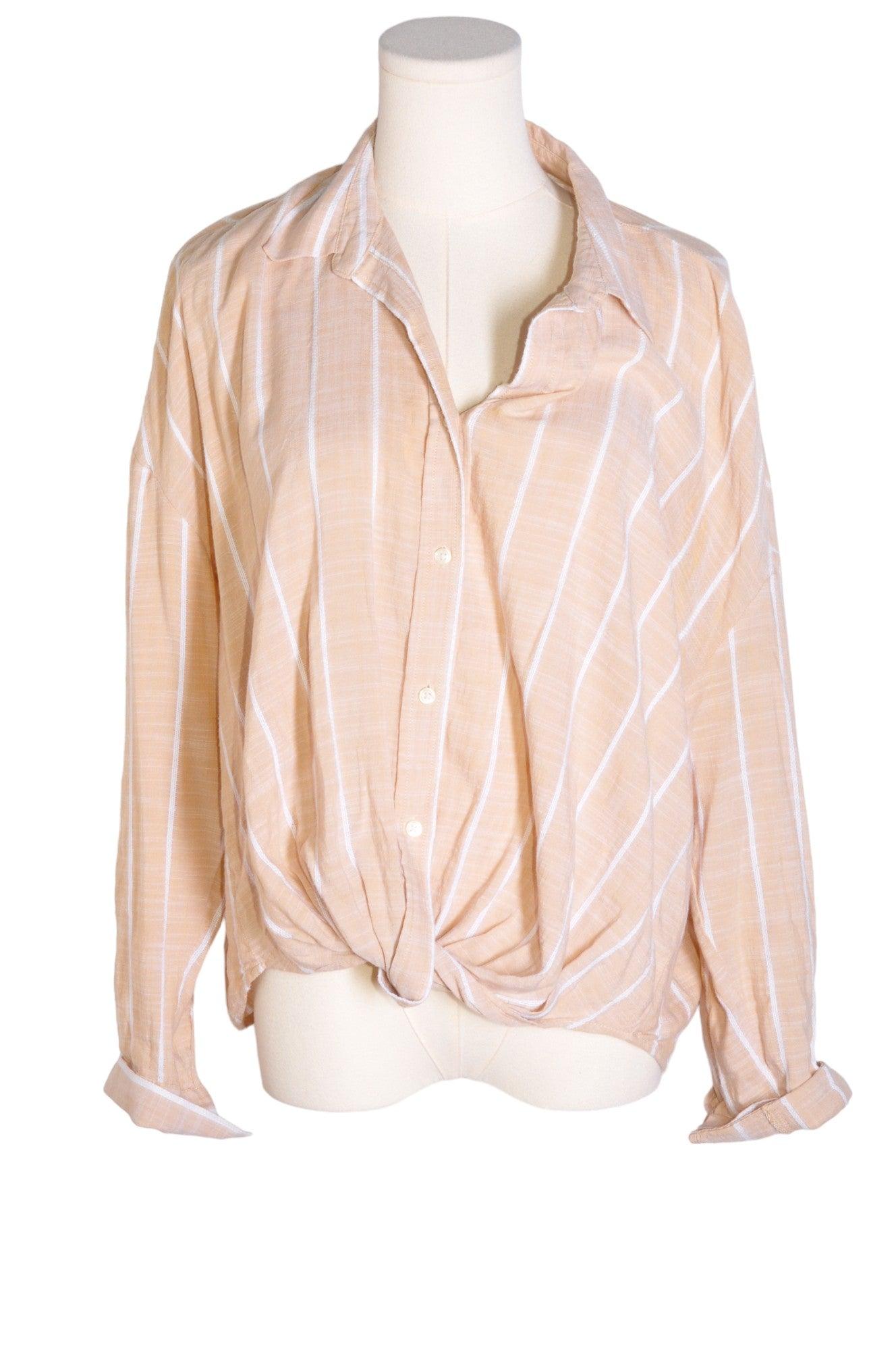 CORE LIFE Stylish Women's Beige Button - Down Regular - Fit Tops in Size M