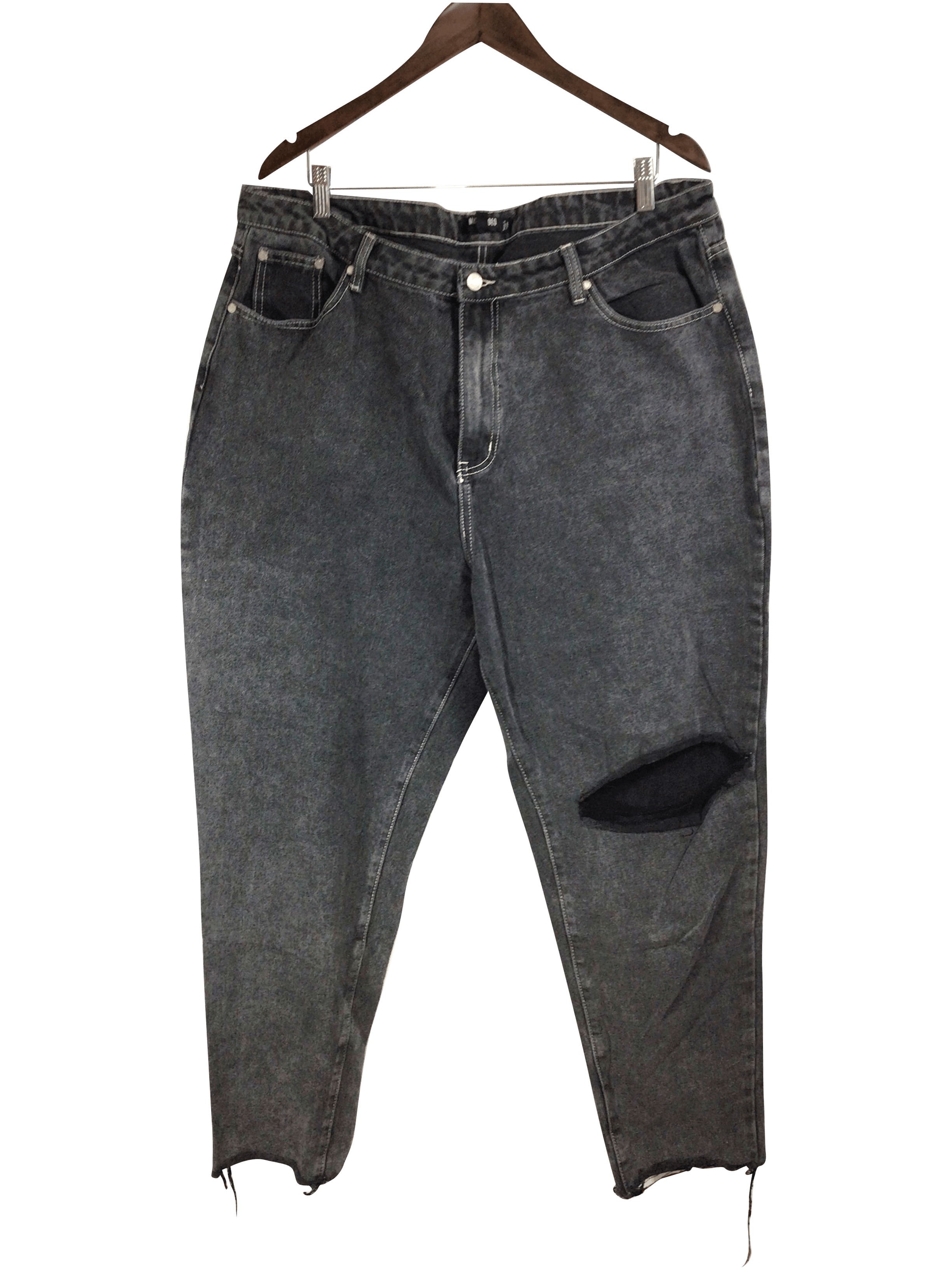 MISSGUIDED Women's Stylish Black Regular-Fit Straight-Legged Jeans - Size 18