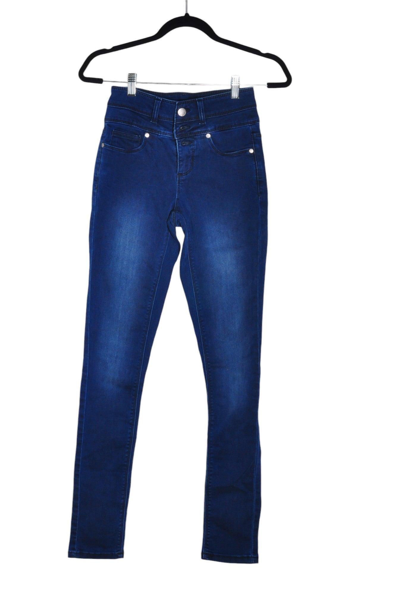 FOXY JEANS CO. Stylish Blue Women's Regular Fit Straight-Legged Second-Hand Jeans - Size 25