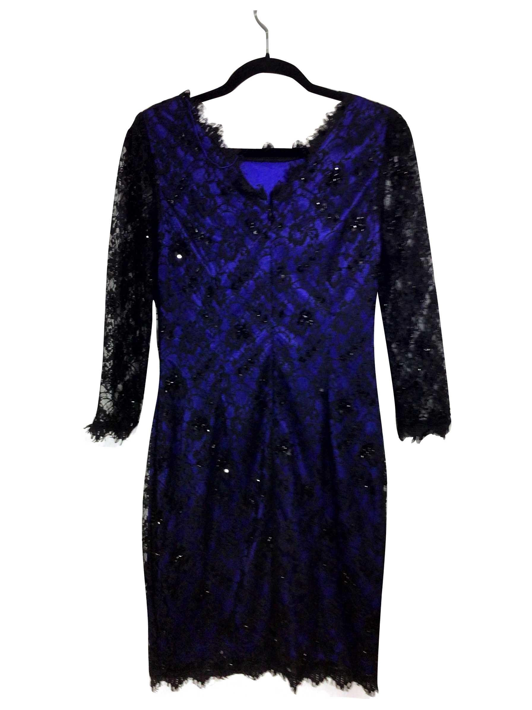 CHATEAU Blue Regular Fit Knee-Length Midi Dress - Size 4