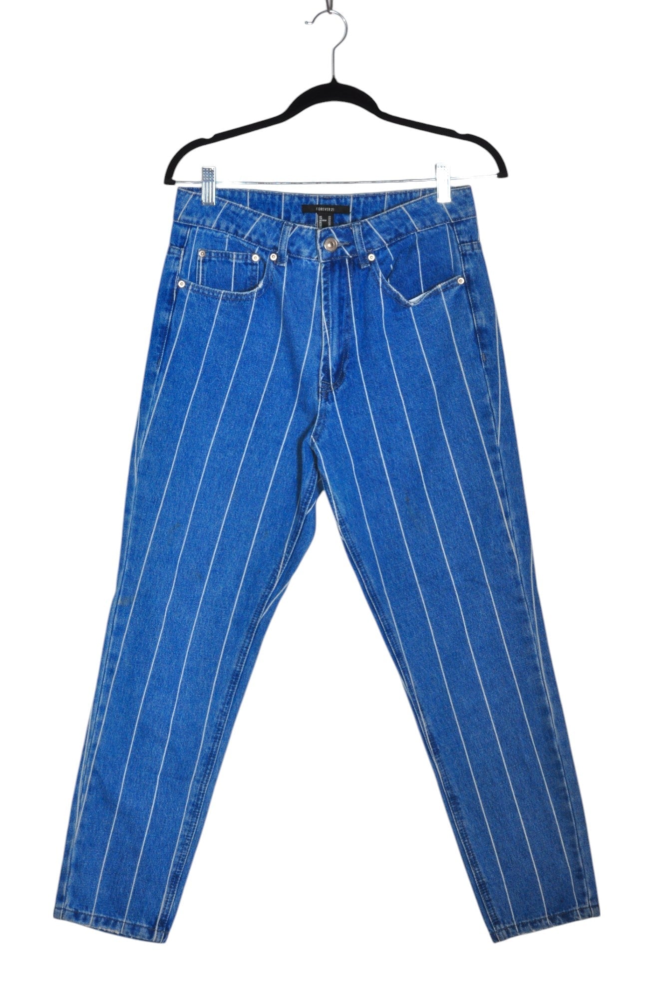 FOREVER 21 Stylish Women's Blue Regular Fit Straight-Legged Jeans - Size 27