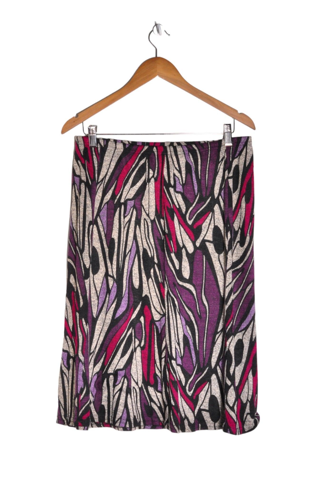 LINDOR Women's Purple Regular-Fit Casual Ankle-Length Skirt - Size L